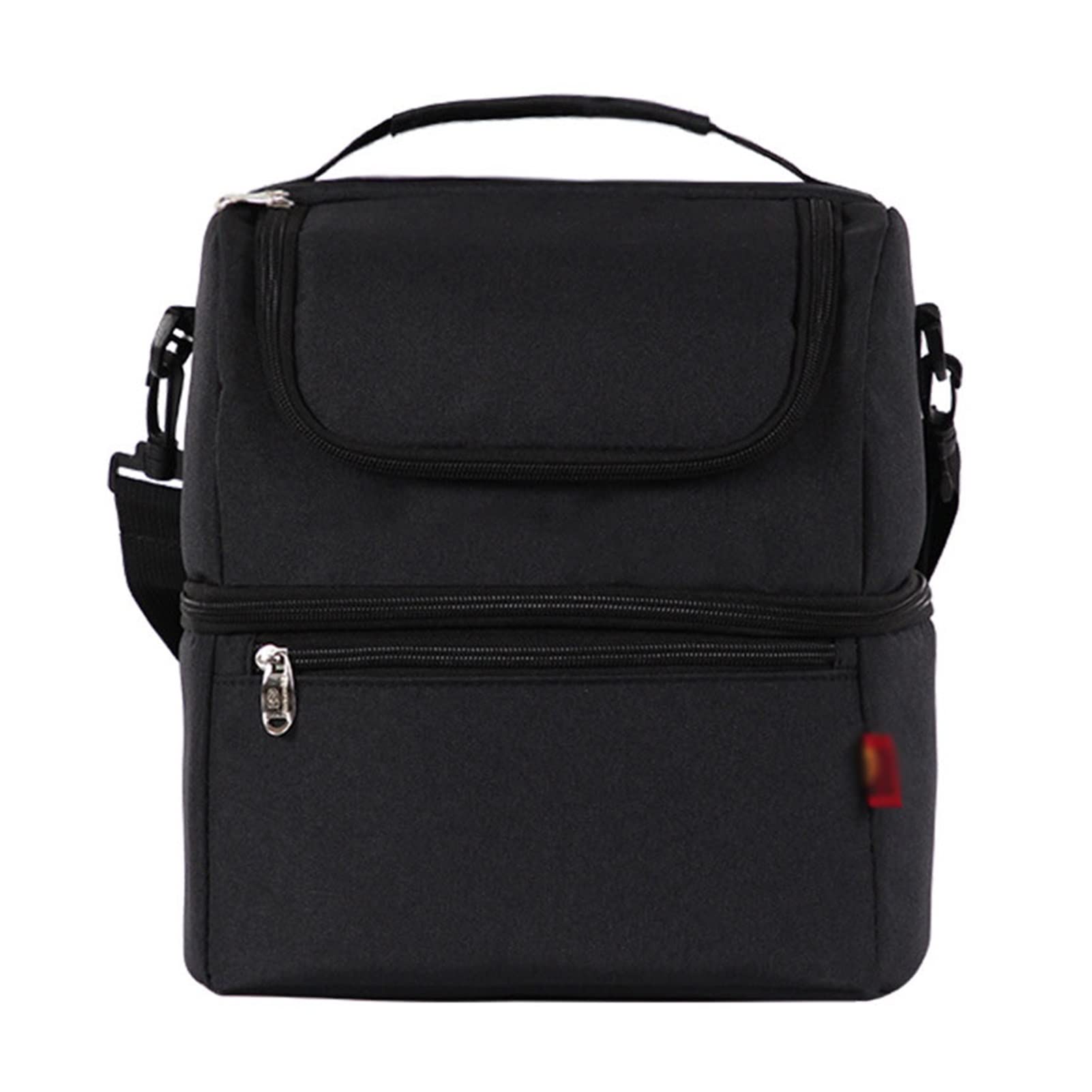 Double Layer Insulated Cooler Bag for Picnic, Lunch & Travel - Thermal Food Container for Men & Women - Bento Box with Fresh Keeping Technology (Black) - Perfect for Outdoor Activities, Beach Trips & Office Lunch Storage