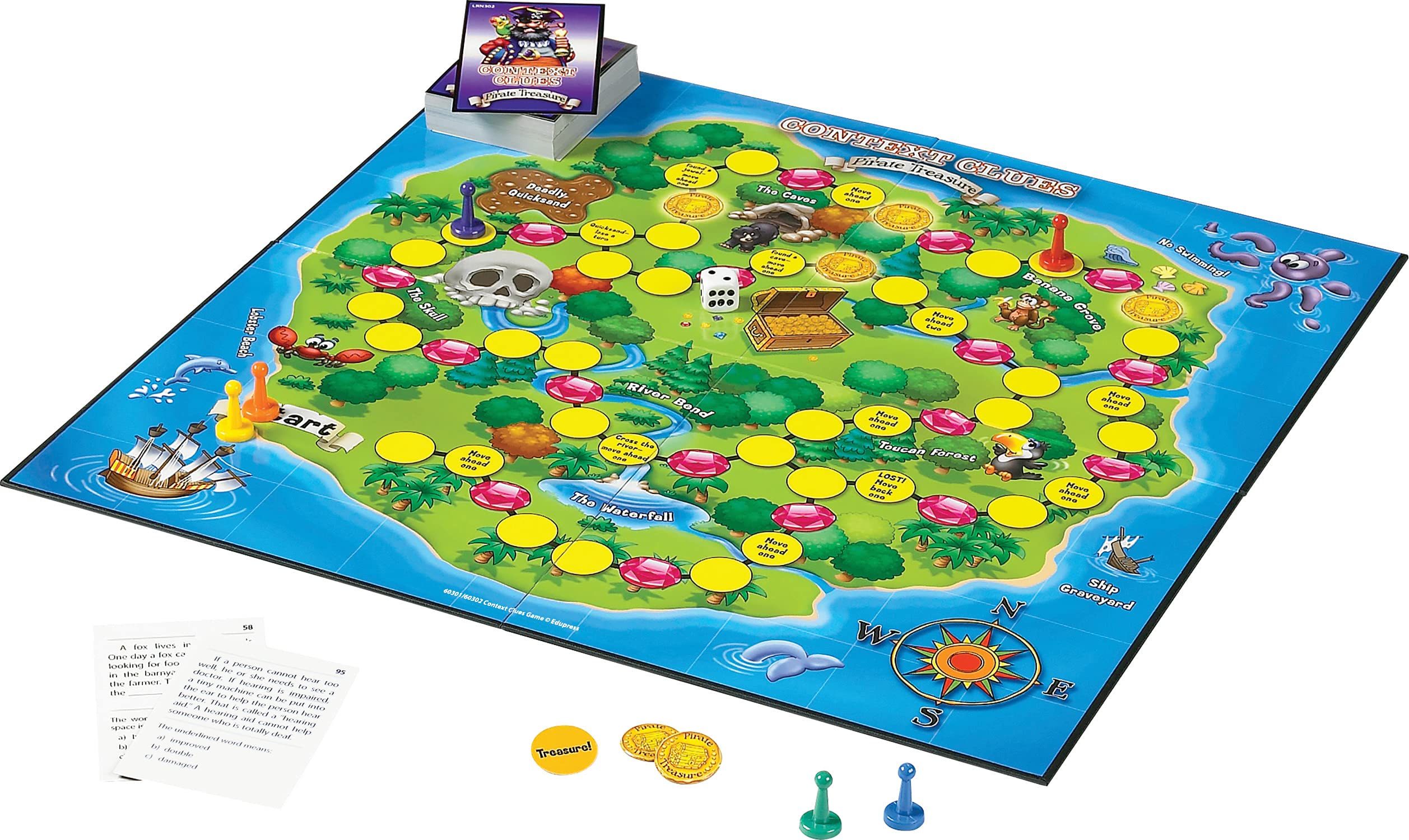 Edupress Learning Well Games Context Clues Game Blue Level—Pirate Treasure Game, LRN301 | Vocabulary Building & Reading Comprehension for Kids, Classroom & Homeschool Learning