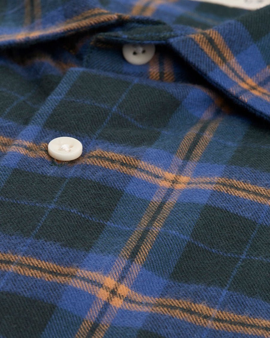 Men's Flannel Shirt in Castanio Check Moss - Soft & Warm Plaid Button-Up for Fall & Winter - Perfect for Outdoor Camping, Hiking, and Casual Wear