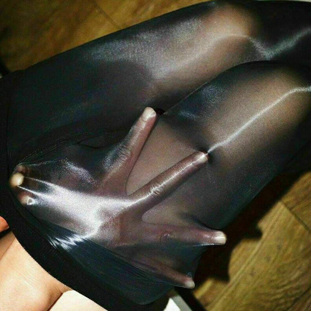 Leesuo Women's Sexy Lingerie 8D Oil Shiny Silky Stockings - Ultra Thin Shimmery Footless Tights for Evening Wear, Cosplay & Sensual Outfits