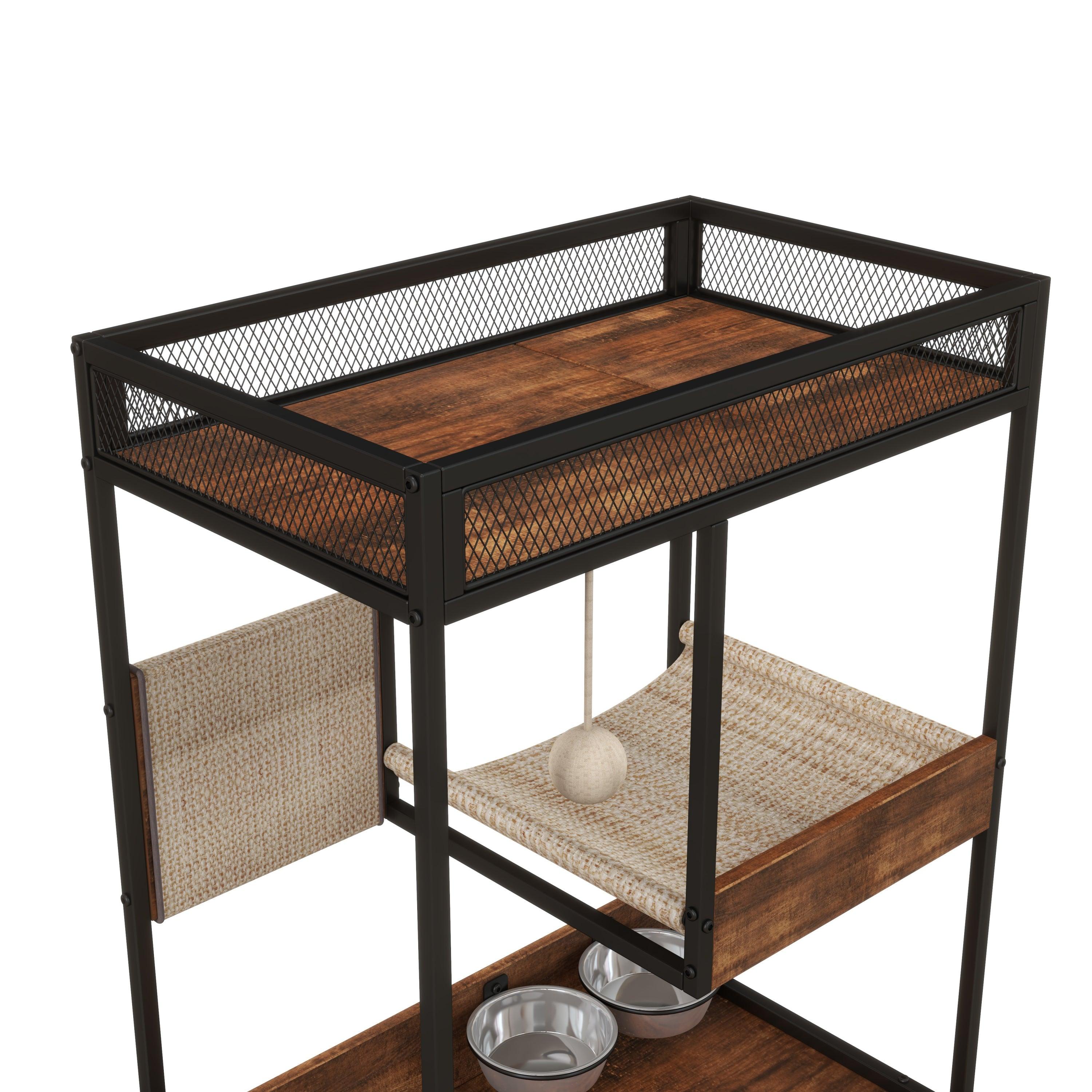 Cat Litter Box Enclosure with Cat Tree Tower - Modern Cat Furniture Cabinet for Home Decor | Perfect for Small Spaces & Multi-Cat Households