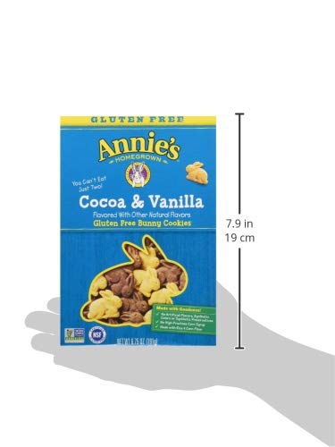 Annie's Gluten Free Cocoa & Vanilla Bunny Cookies - 6.75oz Pack | Organic Snacks for Kids Lunchbox, School Treats & Allergy-Friendly Desserts