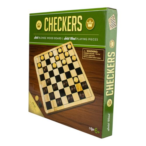 Premium Classic Checkers Set - Natural Wood Board Game for Adults & Kids - Perfect for Family Game Nights, Travel & Indoor Entertainment