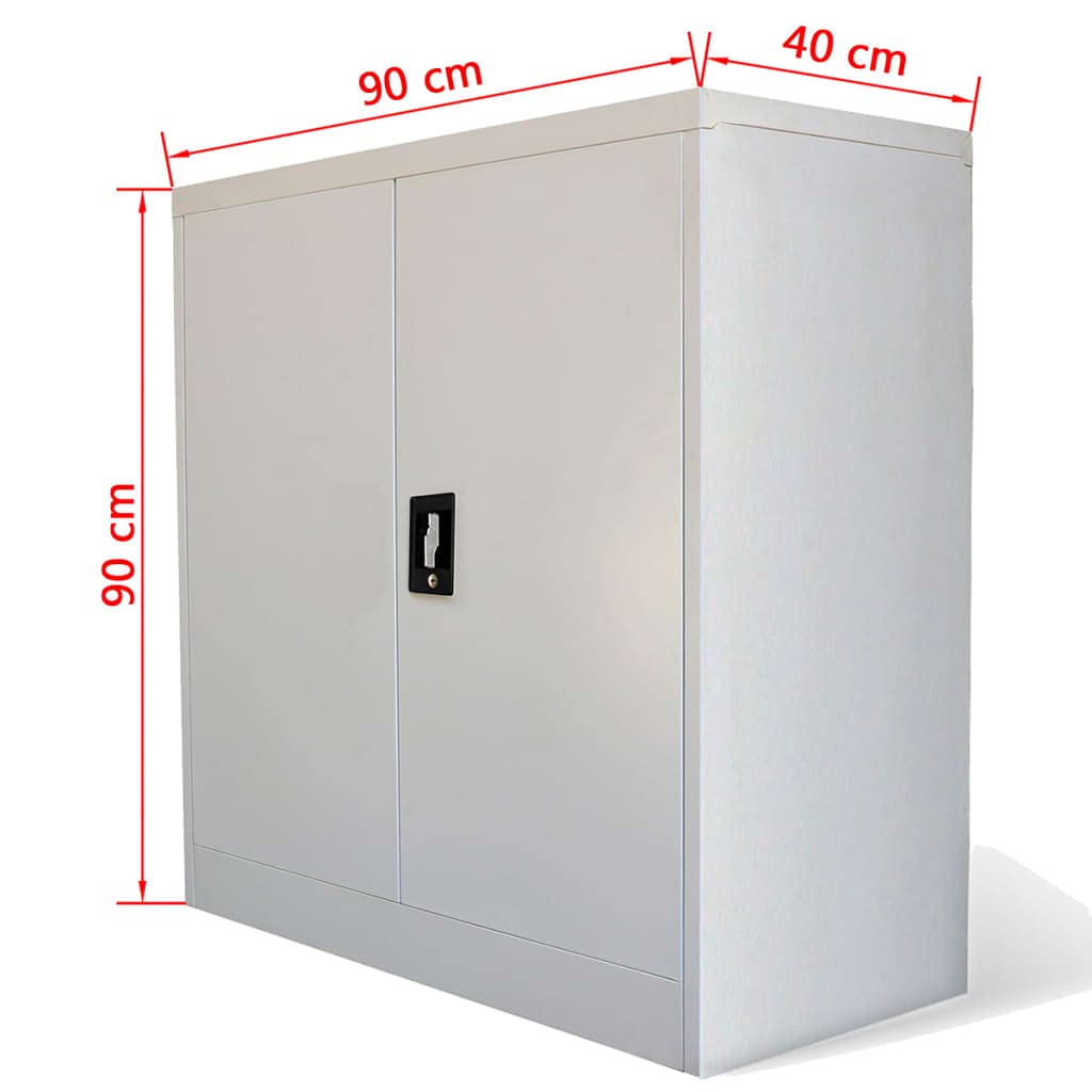 Fast Delivery Metal Storage Cabinet - Locking Steel Office Cabinet with 2 Adjustable Shelves & Doors, 35.4