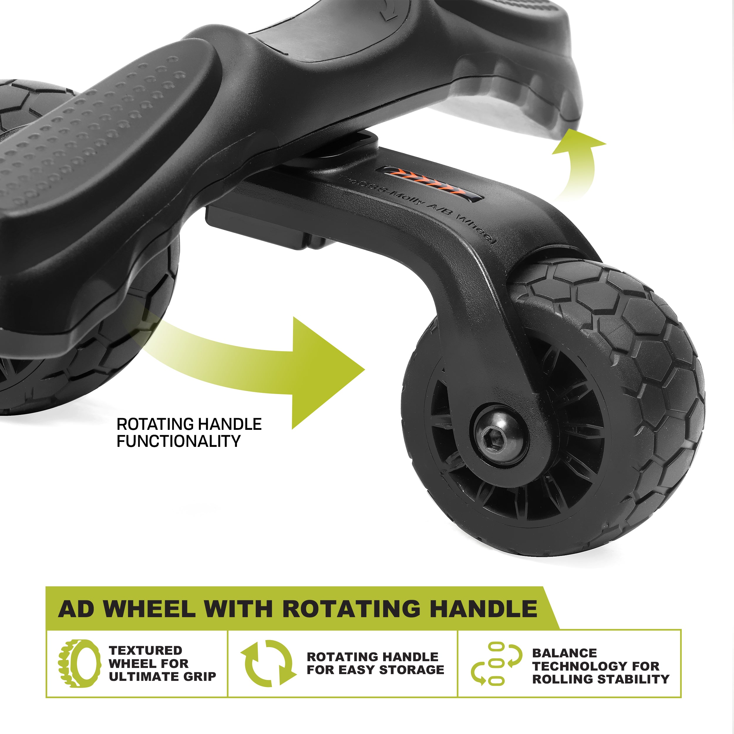 PRCTZ Ab Wheel with Rotating Handle - Core Strengthener for Home Gym Workouts | Perfect for Abs, Back & Full Body Training | Compact Fitness Equipment for Men & Women