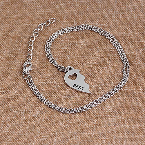Best Friend Necklace Set for 2 - Matching Heart Pendant Friendship Jewelry for Women, BFF Birthday Gifts for Girls - Perfect for Anniversaries, Valentine's Day & Special Occasions