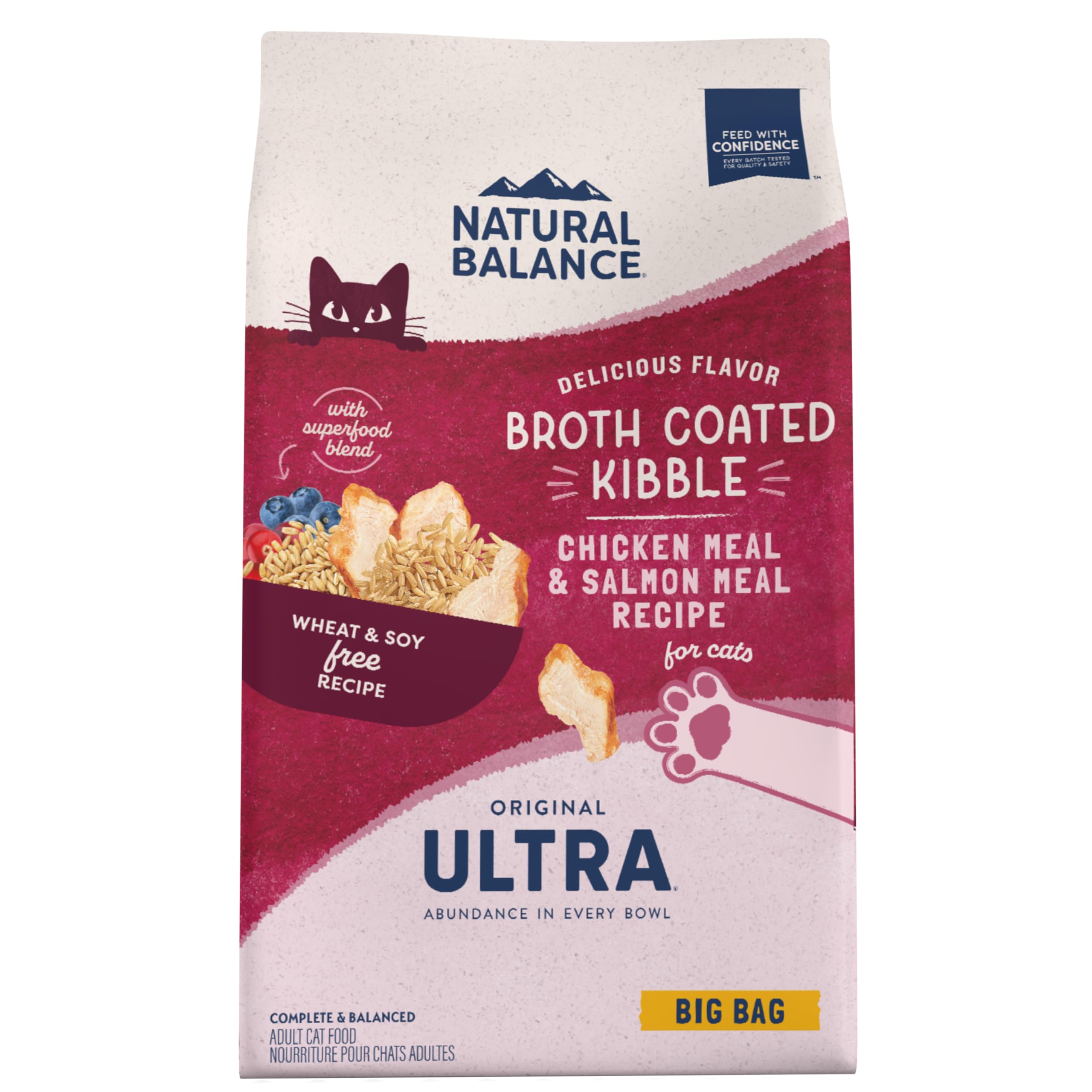 Natural Balance Original Ultra Chicken Meal & Salmon Meal Dry Cat Food - Whole Body Health for Kittens to Adult Cats - 15 lb Bag - Perfect for Indoor & Outdoor Cats