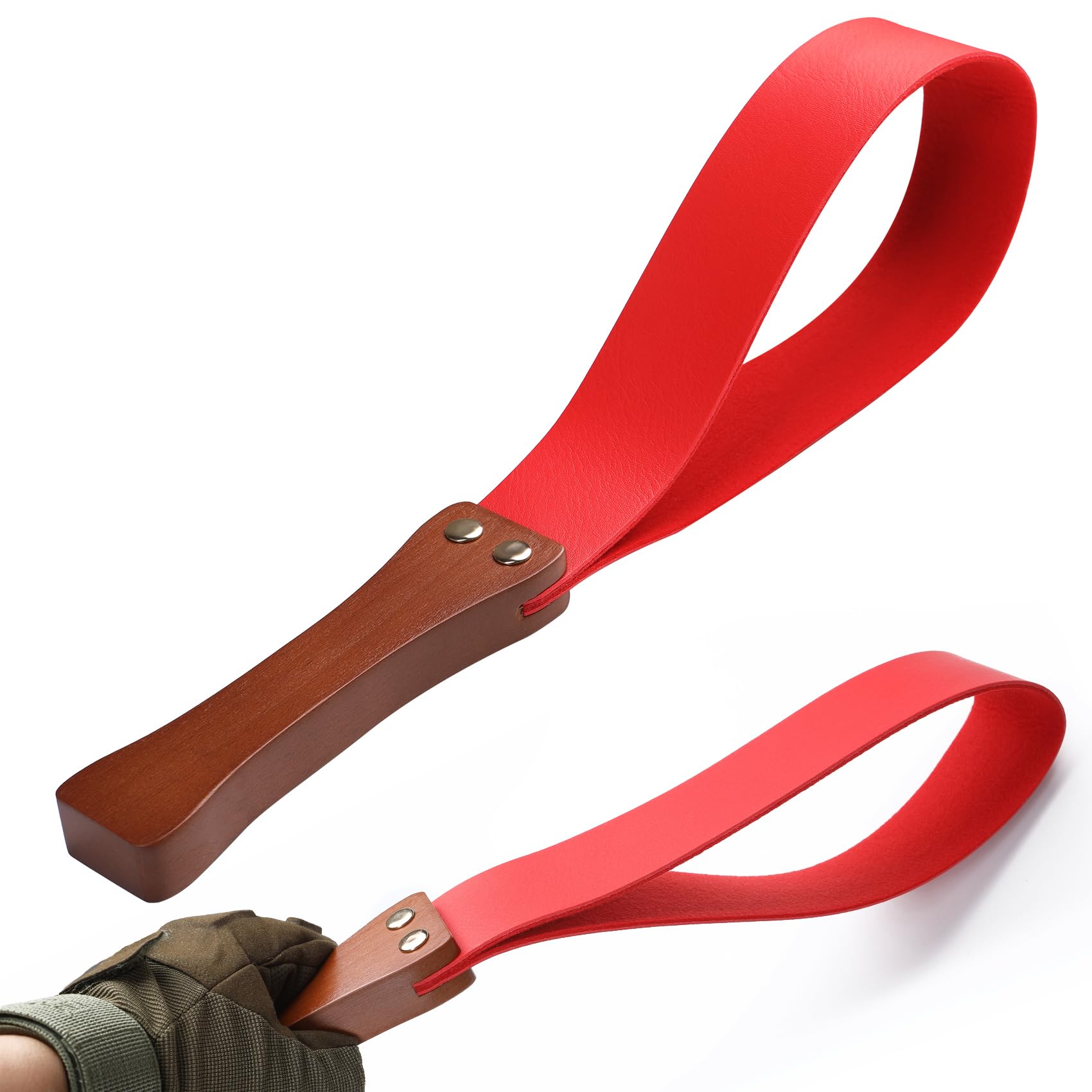Leather BDSM Paddle Whip with Wooden Handle - Adult Spanking Toy for Couples Role Play - Sensual Bondage & Impact Play Accessory - Perfect for Bedroom Fun, BDSM Scenes & Erotic Exploration