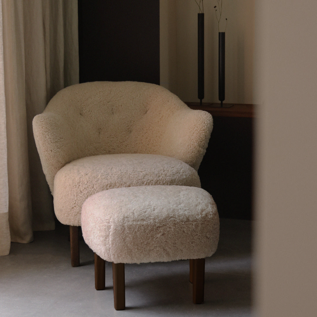 Ingeborg Lounge Chair with Premium Sheepskin Upholstery - Cozy & Stylish Accent Chair for Living Room, Bedroom, or Office