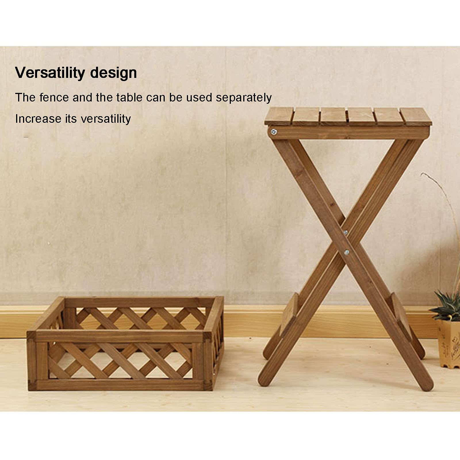Wooden Plant Stand with Flower Pot Display Shelf - Indoor Outdoor Balcony Garden Organizer for Plants, Herbs & Succulents | Perfect for Patio, Lawn, Deck & Home Decor