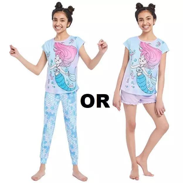 Cute Mermaid Pajama Set for Girls (3-Piece) - Soft Kids Sleepwear Ages 4-14 Years - Perfect for Bedtime, Sleepovers & Themed Parties