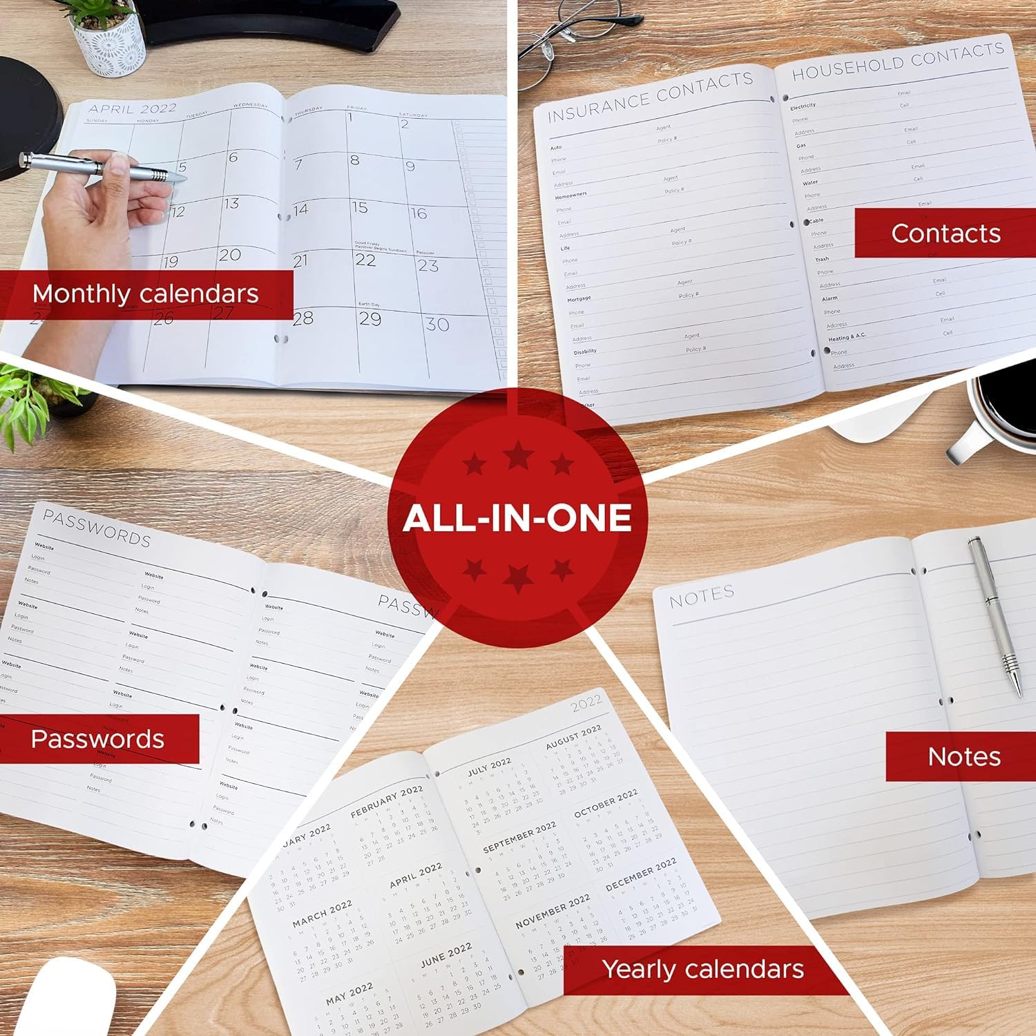 PlanAhead 2024-2025 Monthly Planner - 2 Year Calendar for Home & Office - 6x9 Inches Medium Size - Black - Perfect for Scheduling, Goal Tracking & Productivity (January 2024-December 2025)