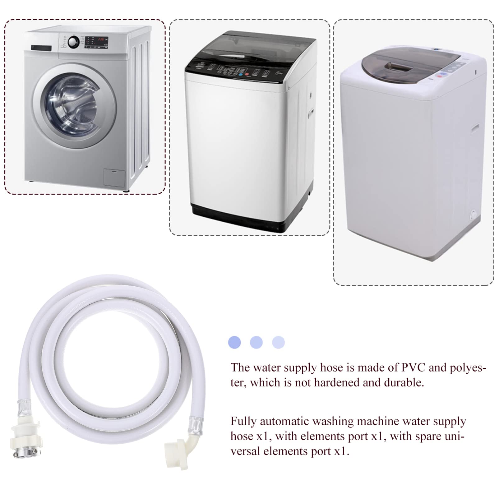 PVC Washing Machine Hose Extension - 3 Meter Long Washer Hose for Laundry Room, RV, and Mobile Home Use