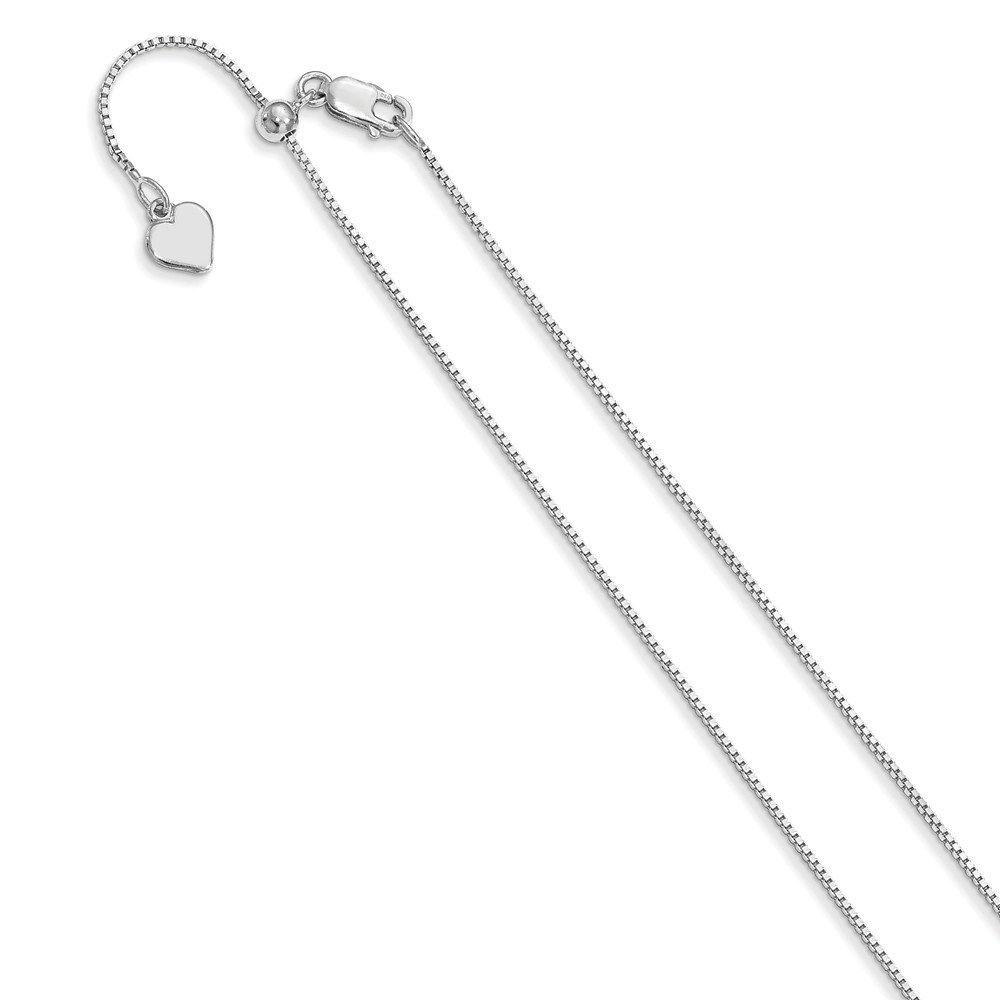 925 Sterling Silver Adjustable Box Chain Necklace - 0.85mm Thin & Durable, Secure Lobster Clasp, 22