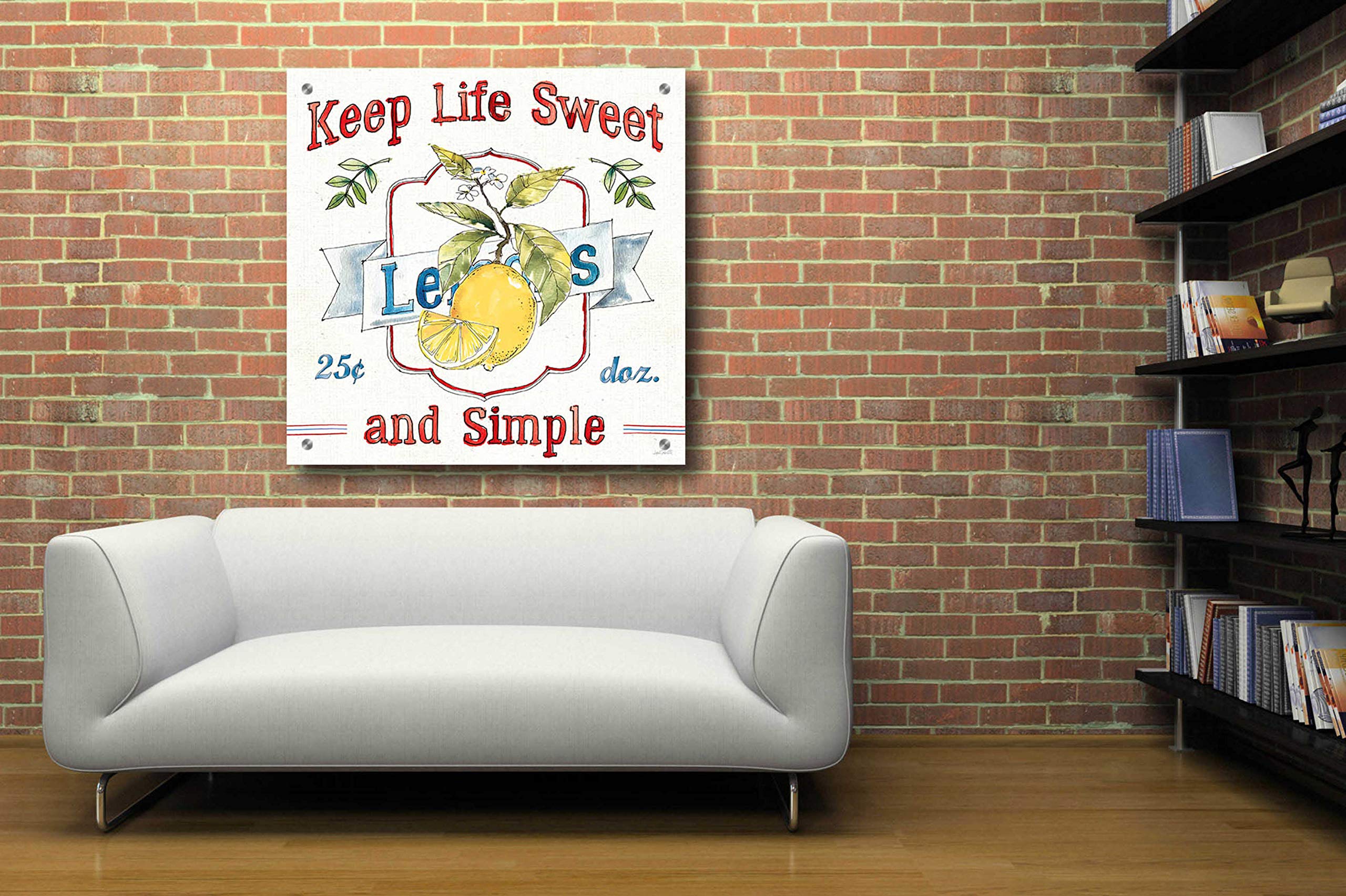 Epic Art 'Fruit Stand II' by Ann Tavoletti - Vibrant Acrylic Glass Wall Painting, 36x36 Inches - Perfect for Kitchen, Dining Room & Farmhouse Decor