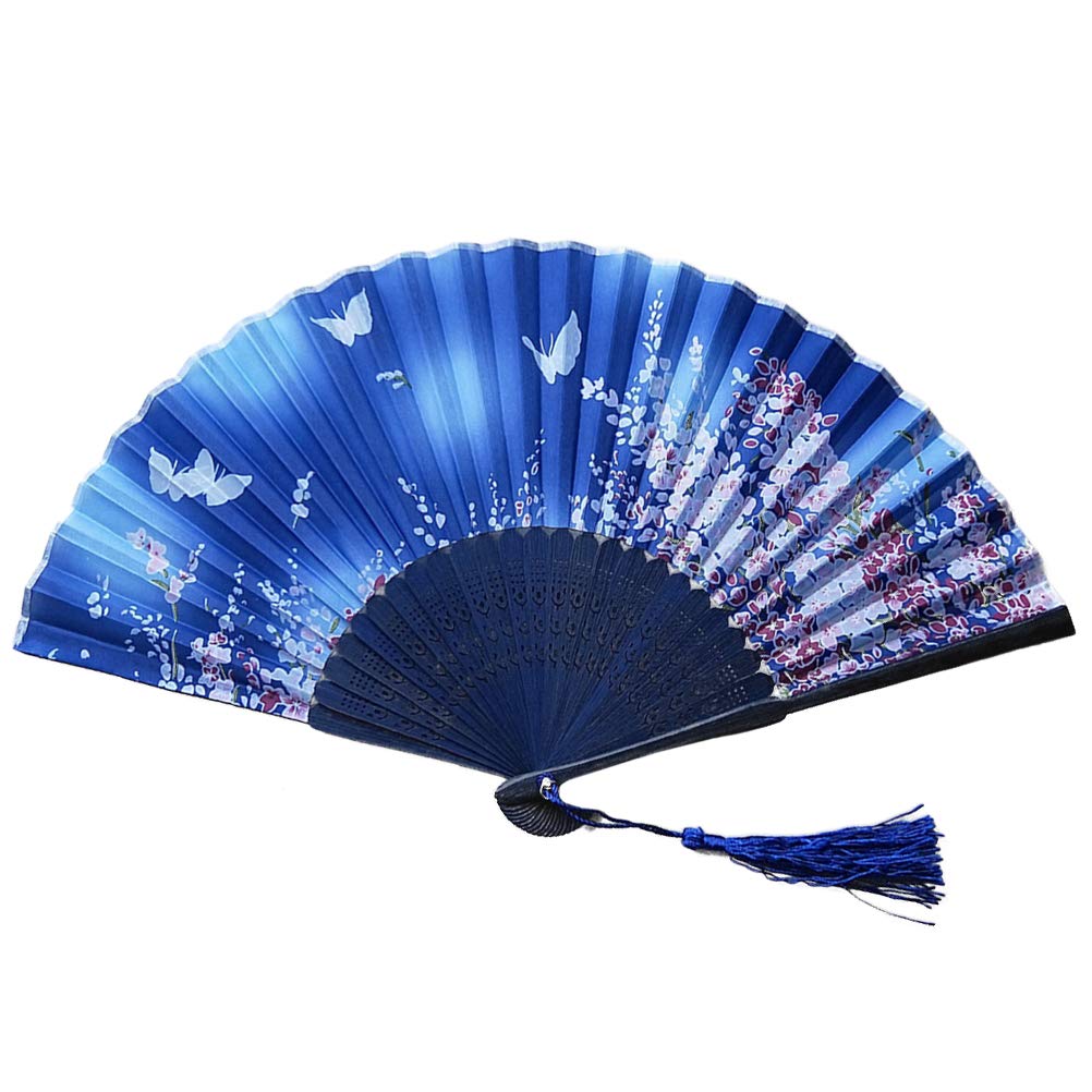 Toyvian 6 Inch Foldable Bamboo Hand Fan for Women - Traditional Chinese Style Handheld Dance Fan Accessory - Perfect for Dance Performances, Weddings, and Summer Cooling