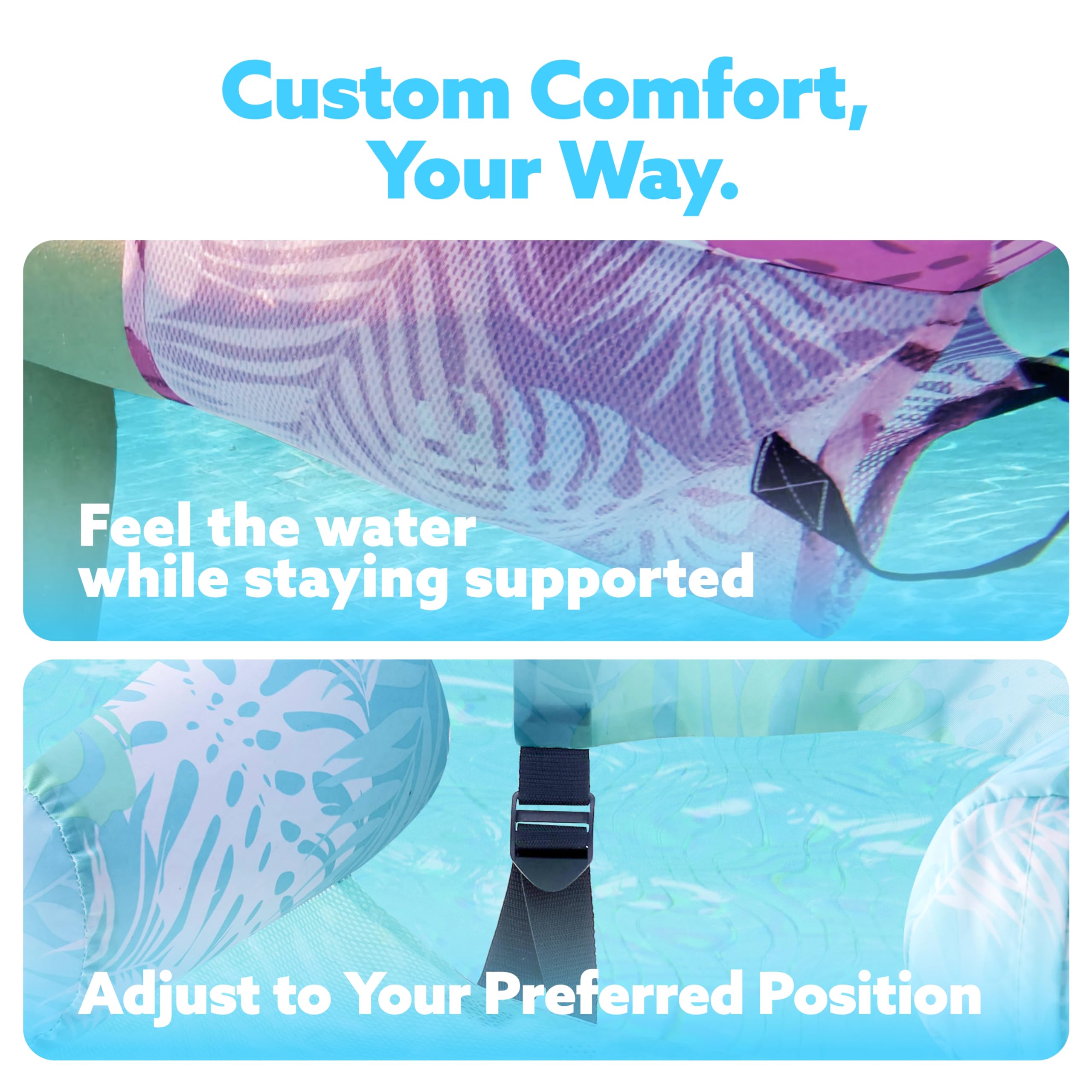 **SLOOSH Inflatable Pool Floats for Adults - 2 Pack Heavy Duty Floating Lounge Chairs with Pool Noodles - Perfect for Summer Pool Parties, Beach, Lake & Water Fun**