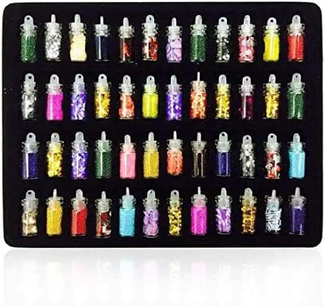 HARSHLOVE Glitter Powder Manicure Set - 48 Bottles Multicolor Nail Art Kit with Nail Stickers & Tools for DIY Nail Decoration - Perfect for Home Salon, Party Nails, and Professional Manicures