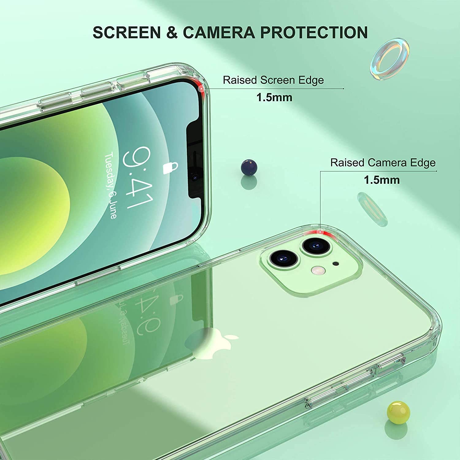 Premium ULAK iPhone 12 Wallet Case & iPhone 12 Pro Flip Cover - Slim Transparent Protective Case with Card Holder for iPhone 12/12 Pro (6.1