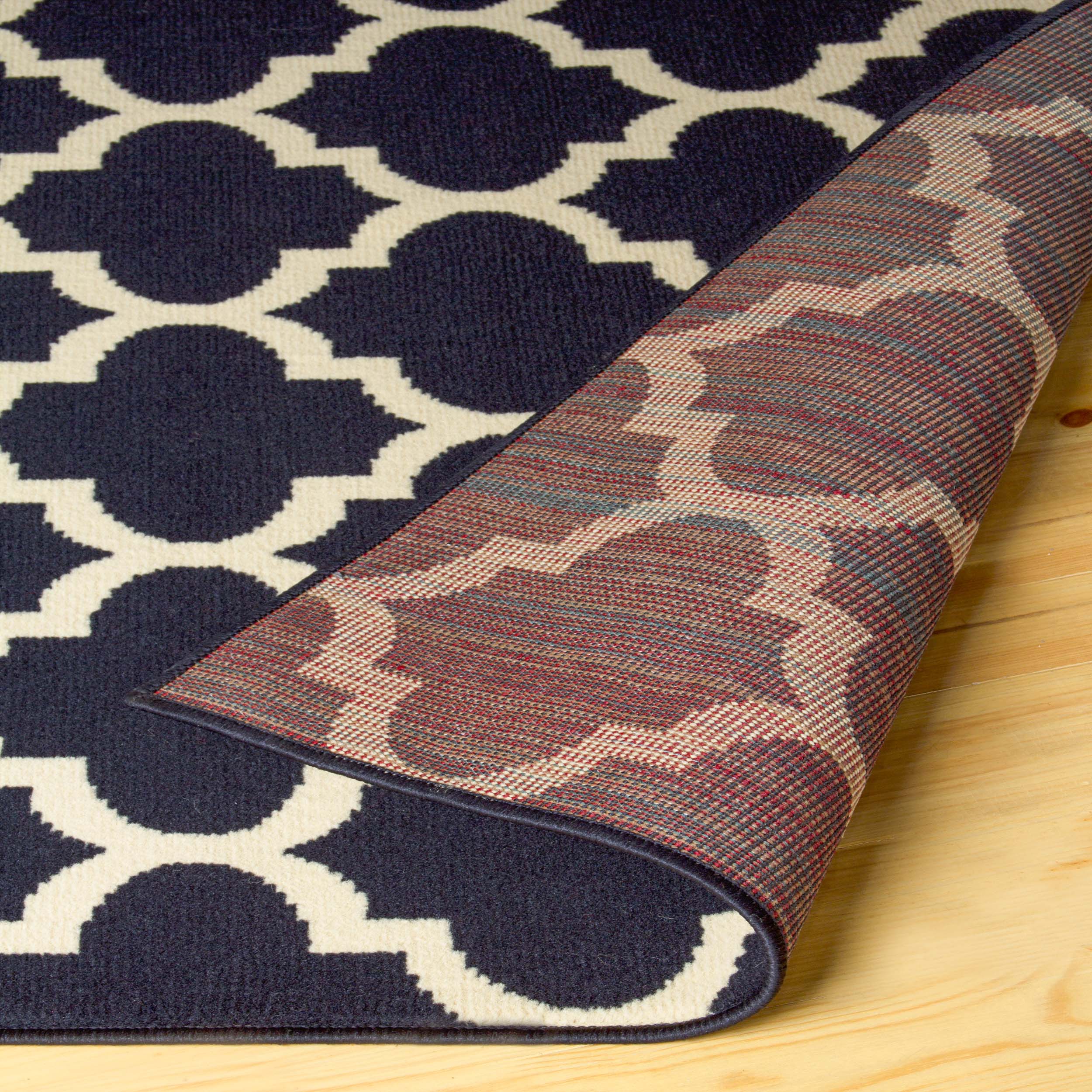 Modern Quatrefoil Geometric Trellis Indoor Area Rug - Non-Slip Soft Living Room Carpet - Perfect for Bedroom, Nursery, Dorm & Home Decor
