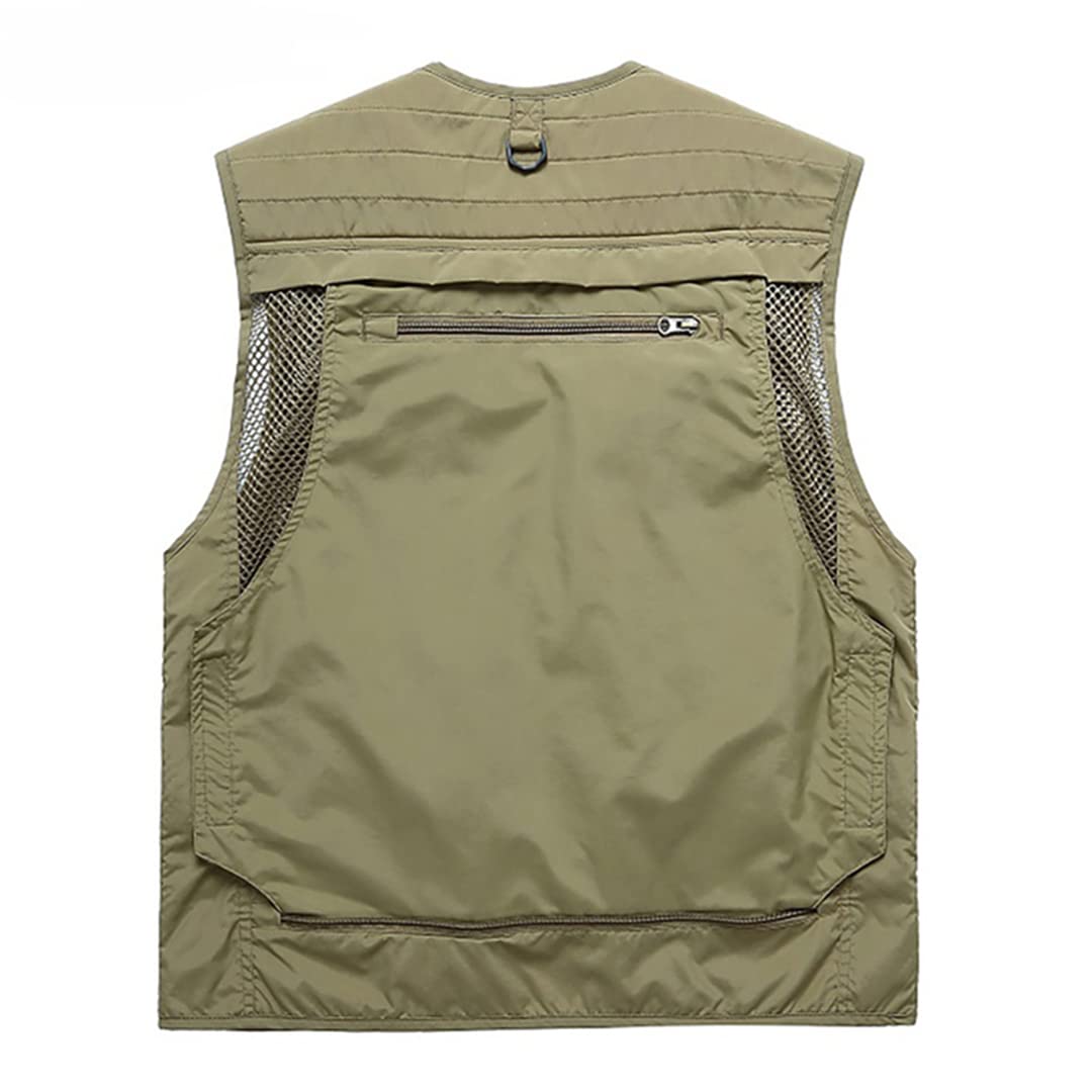 **Men's Breathable Mesh Fishing Vest with Multiple Pockets - Lightweight Outdoor Gear for Fishing, Hunting & Hiking - Black 4XL - Ideal for Anglers & Outdoor Enthusiasts**