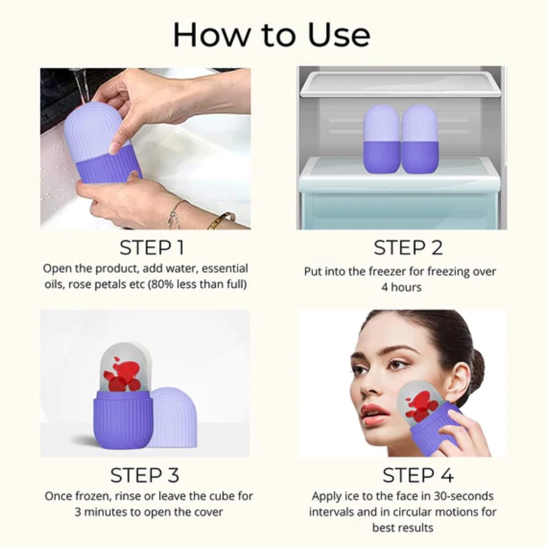 HAAPPYBOX Happybox Ice Roller for Face - Cooling Face Massager to Reduce Puffiness, Swelling & Dark Circles - Perfect for Skincare Routine, Morning Routine & Post-Workout Recovery