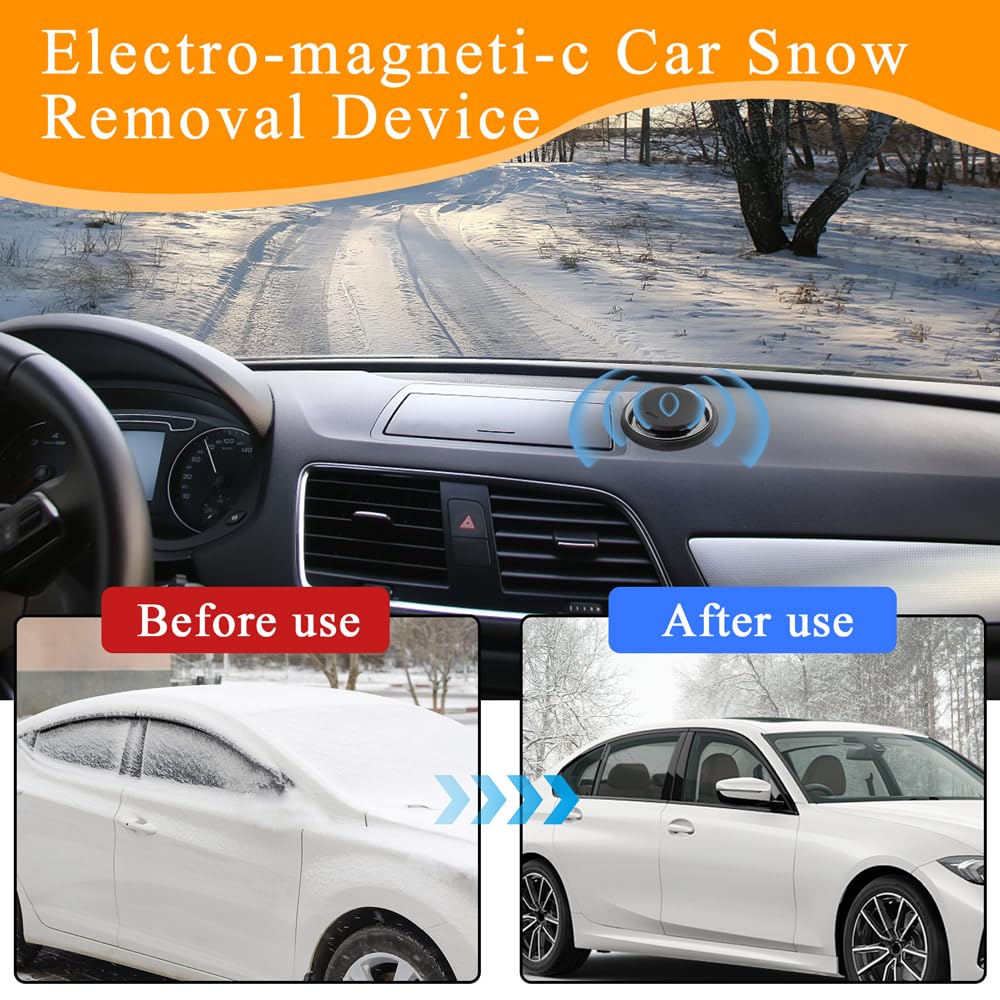 Portable Electromagnetic Snow & Ice Remover for Cars - Windshield Defogger, Deicer & Essential Oil Diffuser | Winter Car Accessories for Quick Defrosting & Aromatherapy | Ideal for Cold Weather, Road Trips & Daily Commute