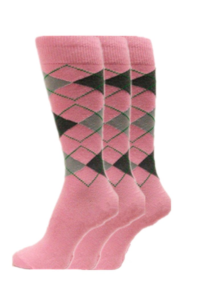 Premium Men's Argyle Dress Socks - Soft Cotton Colorful Wedding Groomsmen Socks (3-Pack) - Perfect for Formal Events, Business Attire & Special Occasions