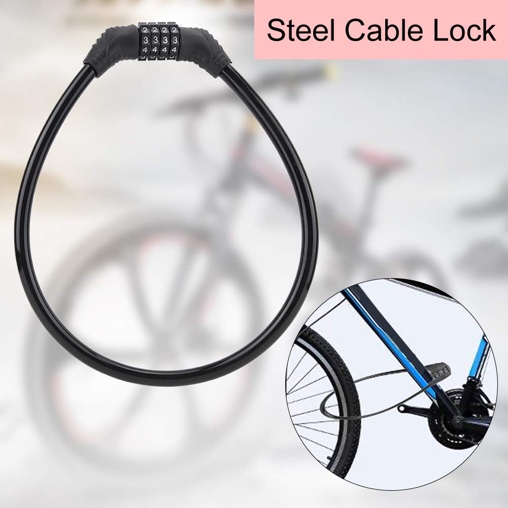 4-Digit Combination Bike Lock - Heavy Duty Anti-Theft Chain & Cable Lock for Bicycles, Electric Scooters, Motorcycles, Baby Strollers & Luggage - Secure Outdoor & Urban Commuting Gear