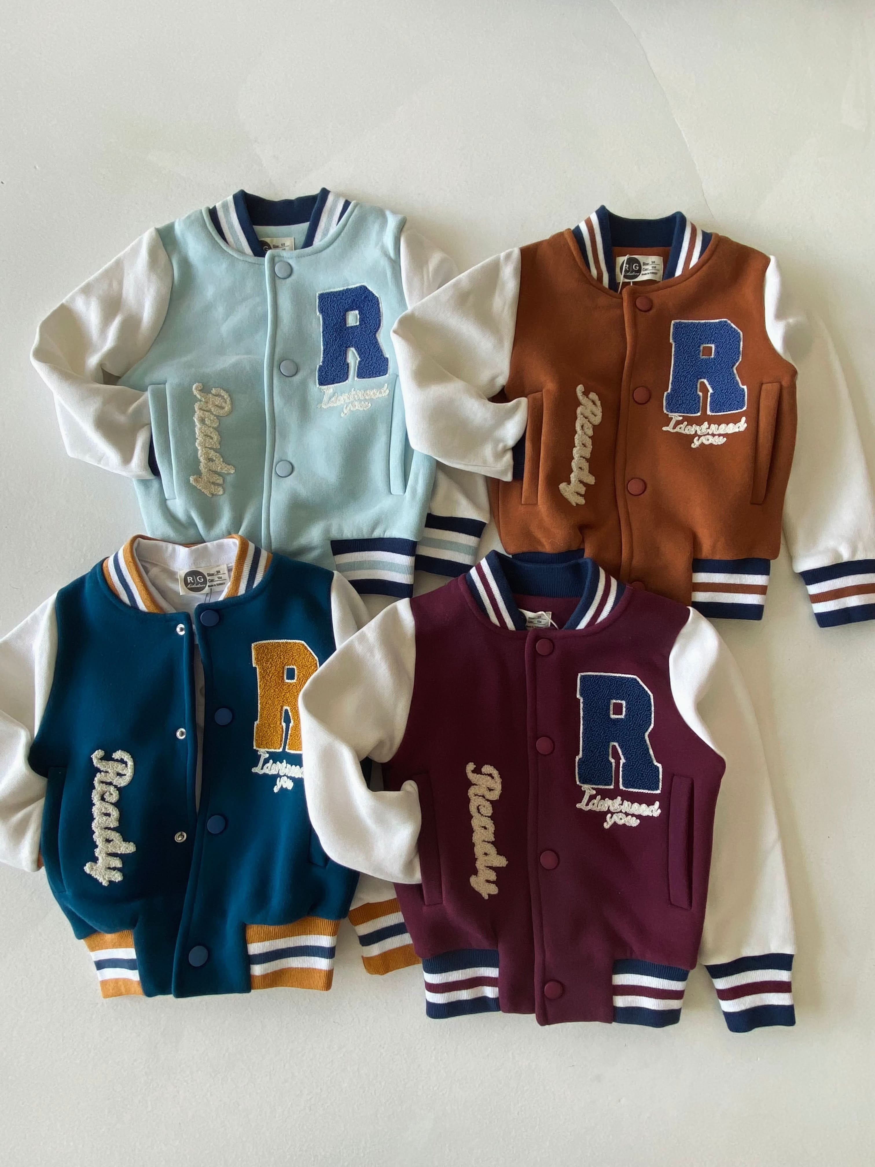 Embroidered College Jacket for Kids - Stylish & Warm Winter Coat for Boys & Girls - Perfect for School, Outdoor Activities & Casual Wear