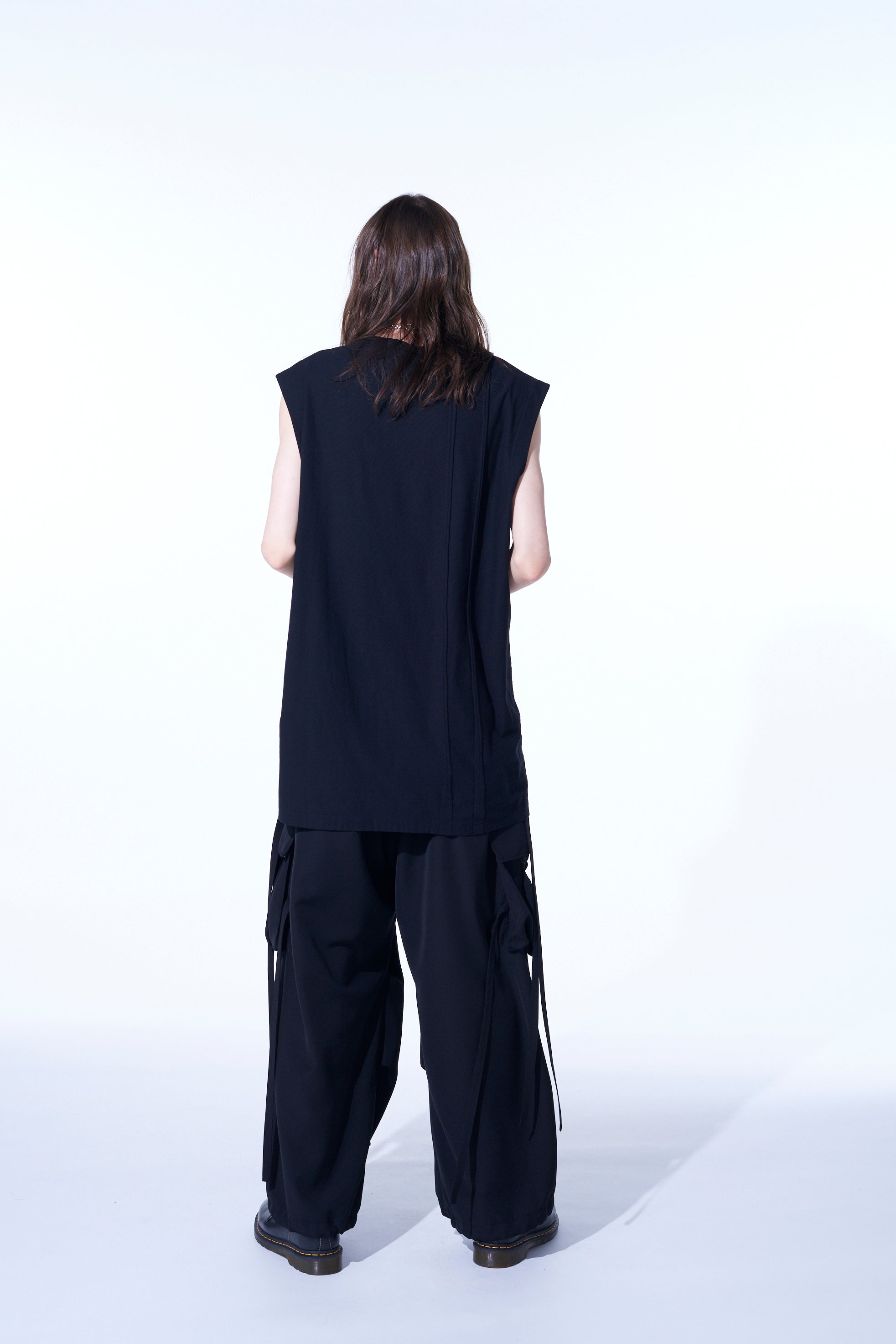 Soft Cotton Jersey Vertically Grafted Sleeveless Top with Hem Slit - Women's Casual Summer Tank Top for Beach, Travel & Everyday Wear