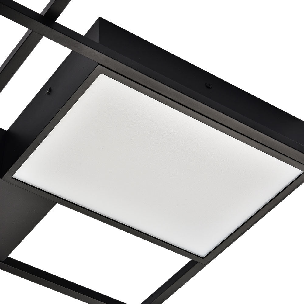 VONN Radium 19 VRCF49304BL Black LED Rectangular Ceiling Light Fixture - Modern Lighting for Living Room, Bedroom, Kitchen & Office