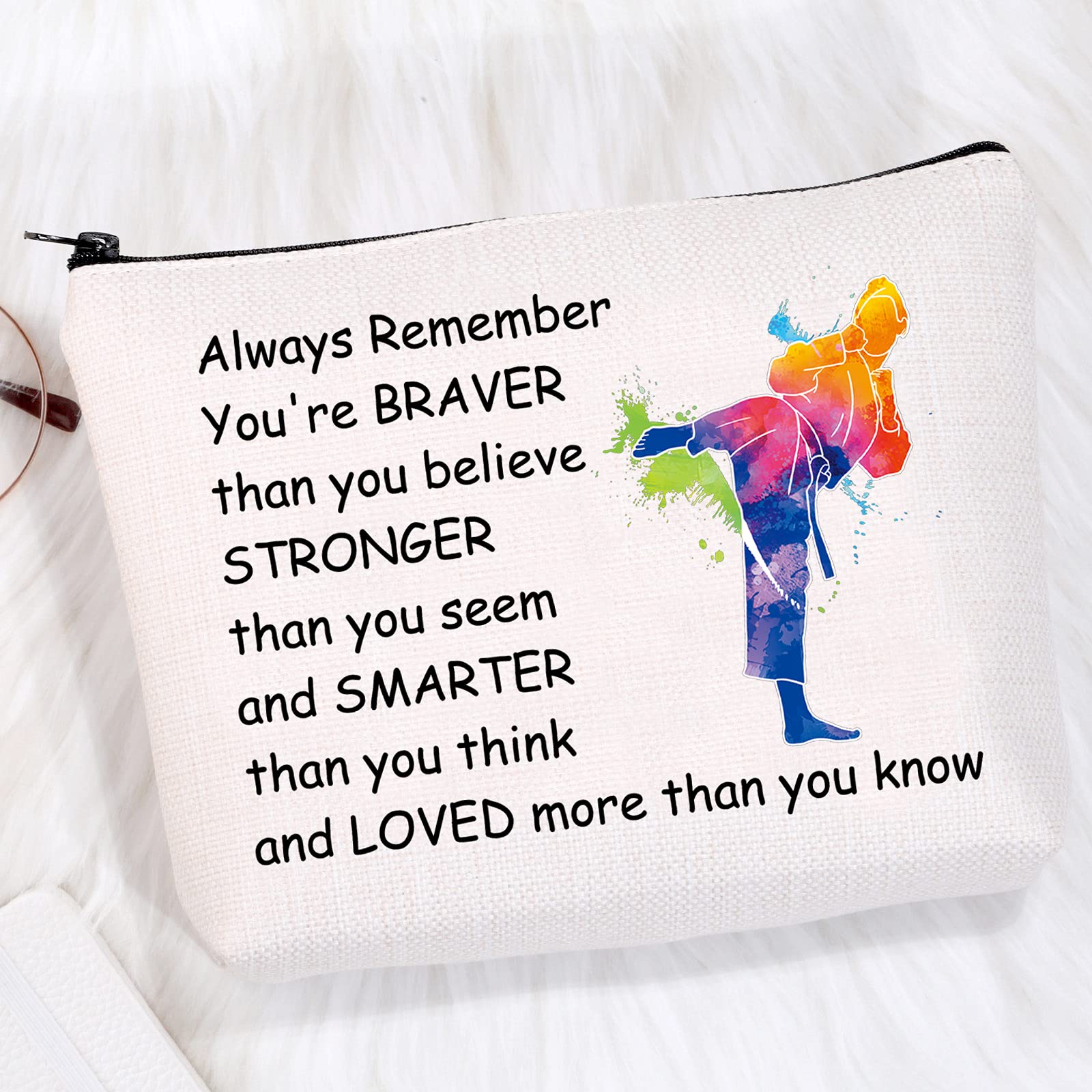 Premium Taekwondo Cosmetic Makeup Pouch - Martial Arts Gift for Women & Instructors - Durable Travel Bag for Taekwondo Lovers - Perfect for Training, Competitions & Gym Essentials