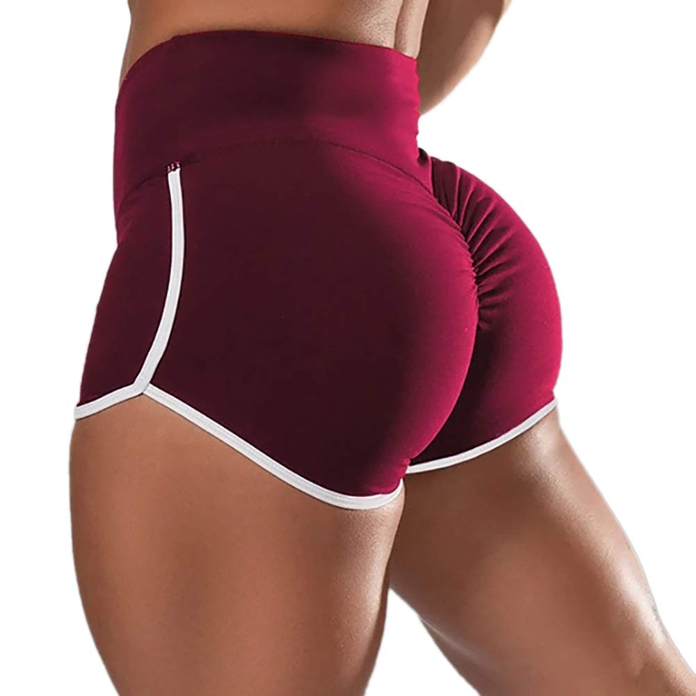 **Sexy High Waisted Workout Shorts for Women - Butt Lifting Yoga Pants, Athletic Gym Shorts, Fitness & Running Shorts - Red 3XL - Perfect for Yoga, Gym, Running & Casual Wear**