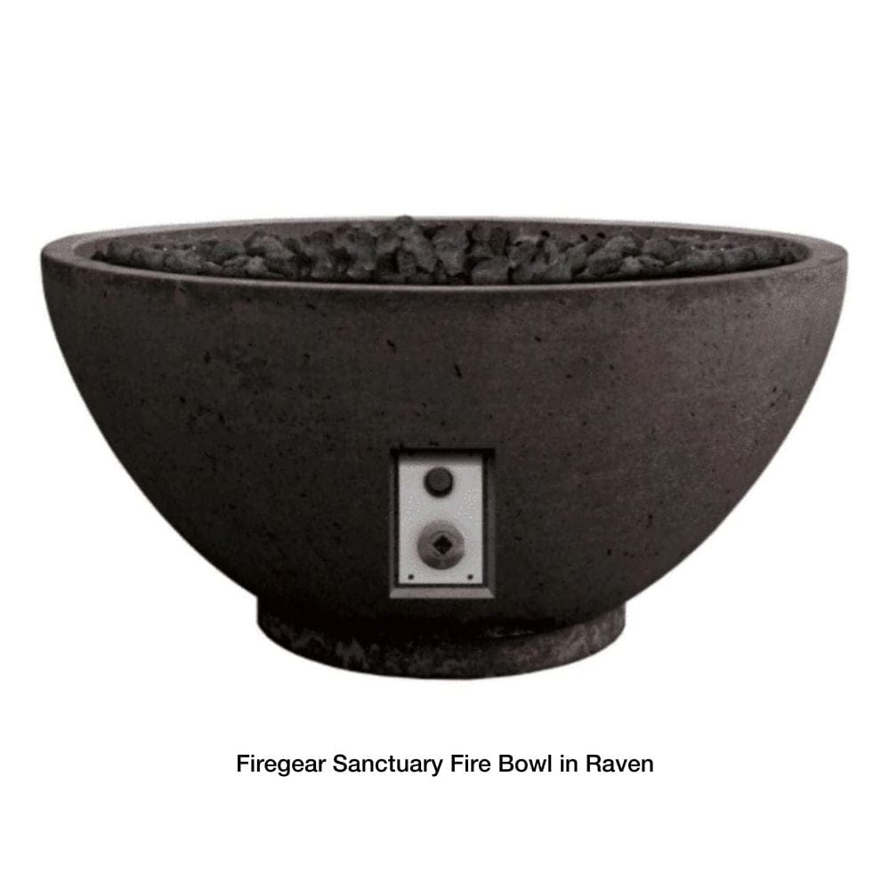 Firegear Sanctuary 30 Inch Round Concrete Gas Fire Pit Bowl - Outdoor Patio, Backyard, Garden Fireplace for Cozy Evenings & Entertaining