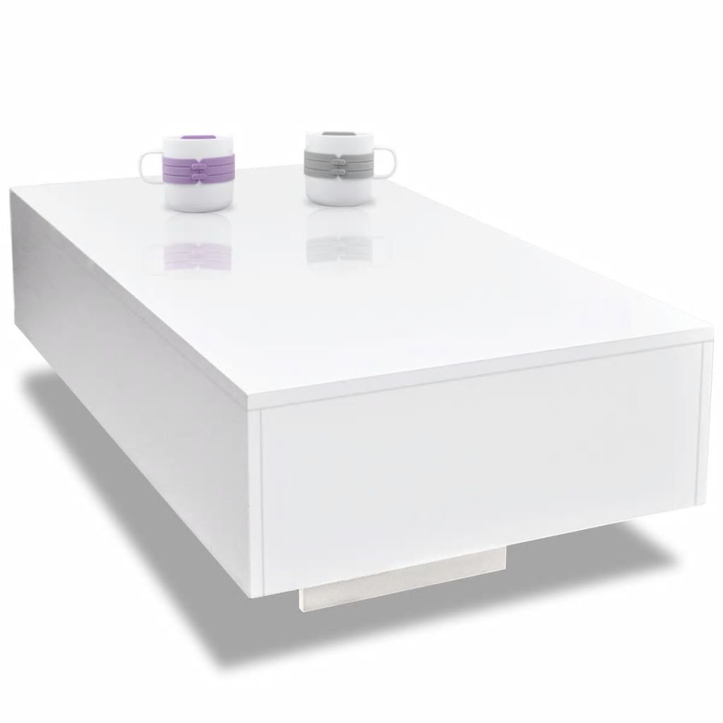 Modern White High Gloss Coffee Table - 33.5