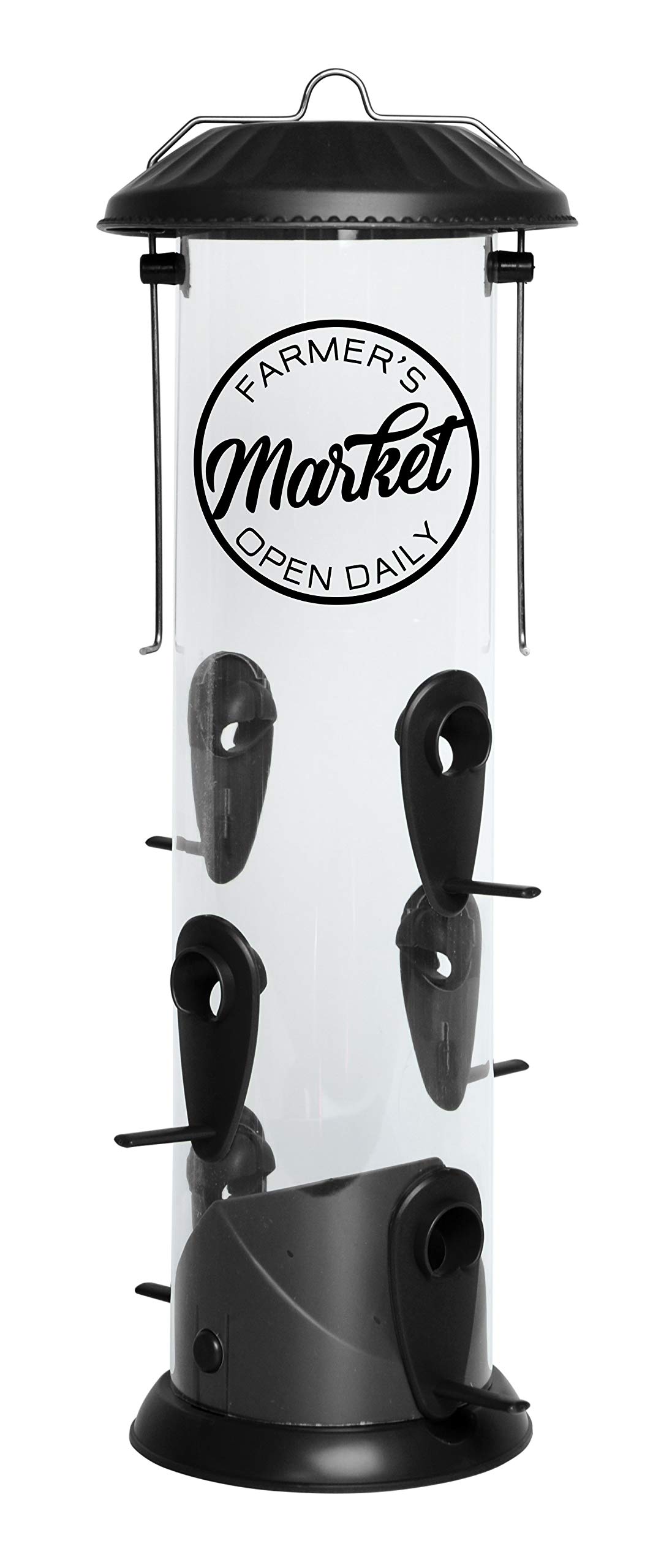 Wild Wings WWWPRB-Deco Farmhouse Easy Clean Bird Feeder - Durable Outdoor Bird Feeder for Garden, Patio & Backyard - Attracts Cardinals, Finches & Wild Birds (Black)