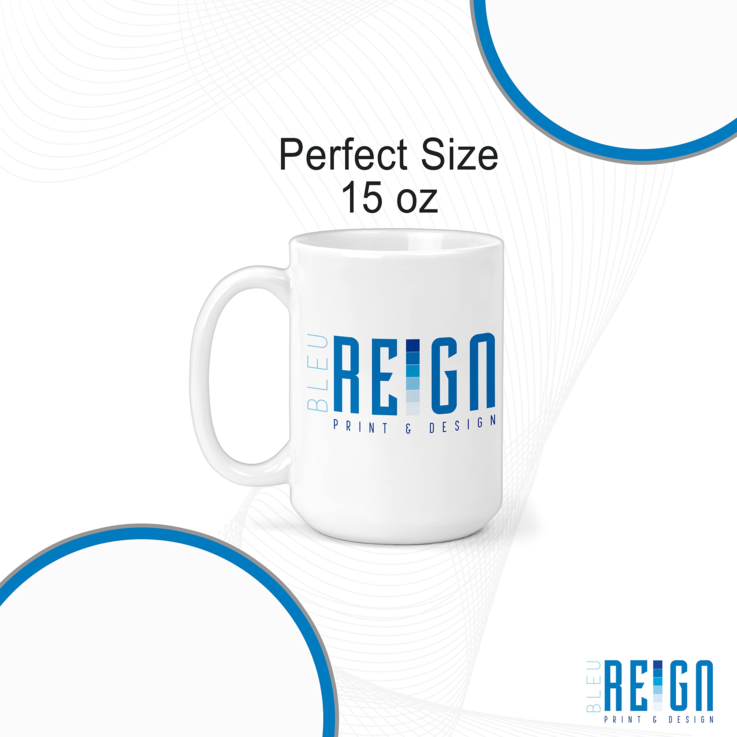 Bleu Reign 15oz Ceramic Mug - Personalized Custom Name with USA & Ukraine Flag Design - Perfect for Coffee, Tea & Gifts
