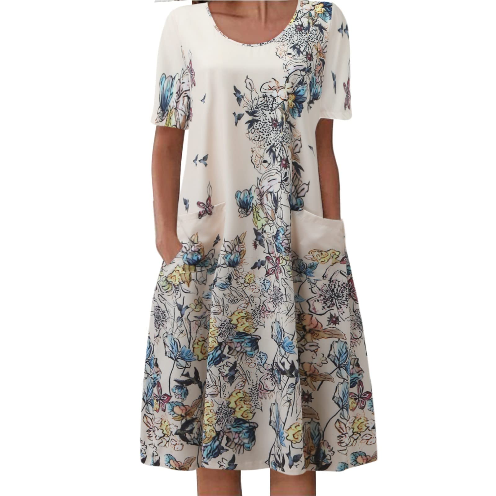 Elegant Vintage Floral Cocktail Dress for Women - Long Sleeve Party & Wedding Guest Dress for Summer & Fall - Perfect for Evening Events, Date Nights & Special Occasions