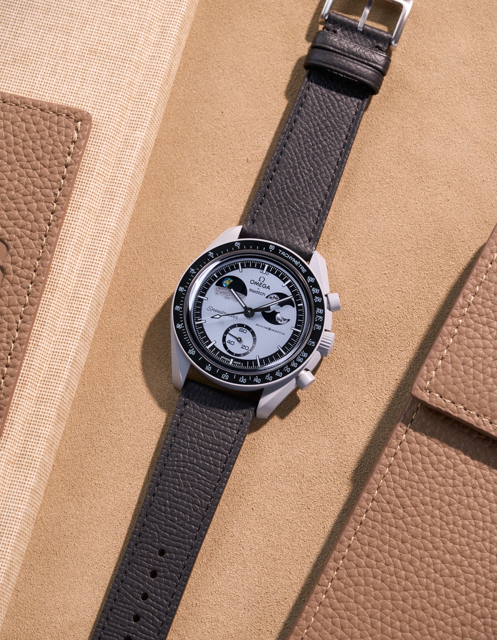 Omega X Swatch Mission to Earth Genuine Leather Replacement Watch Straps - Premium Quality Adjustable Bands for MoonSwatch Watches - Perfect for Casual Wear, Dress Occasions & Watch Collectors