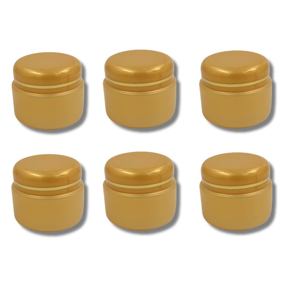 12-Pack Unbreakable PET Plastic Gold Cosmetic Jars (40g) for Creams, Lip Balm, Body Butter & Essential Oils | Leak-Proof Makeup Containers | Perfect for DIY Beauty Products, Travel & Home Organization