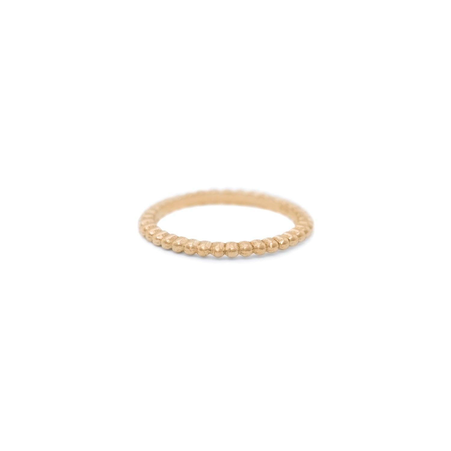 14K Gold Beaded Wedding Band Ring for Women - Elegant Bridal Jewelry for Engagement, Anniversary & Special Occasions