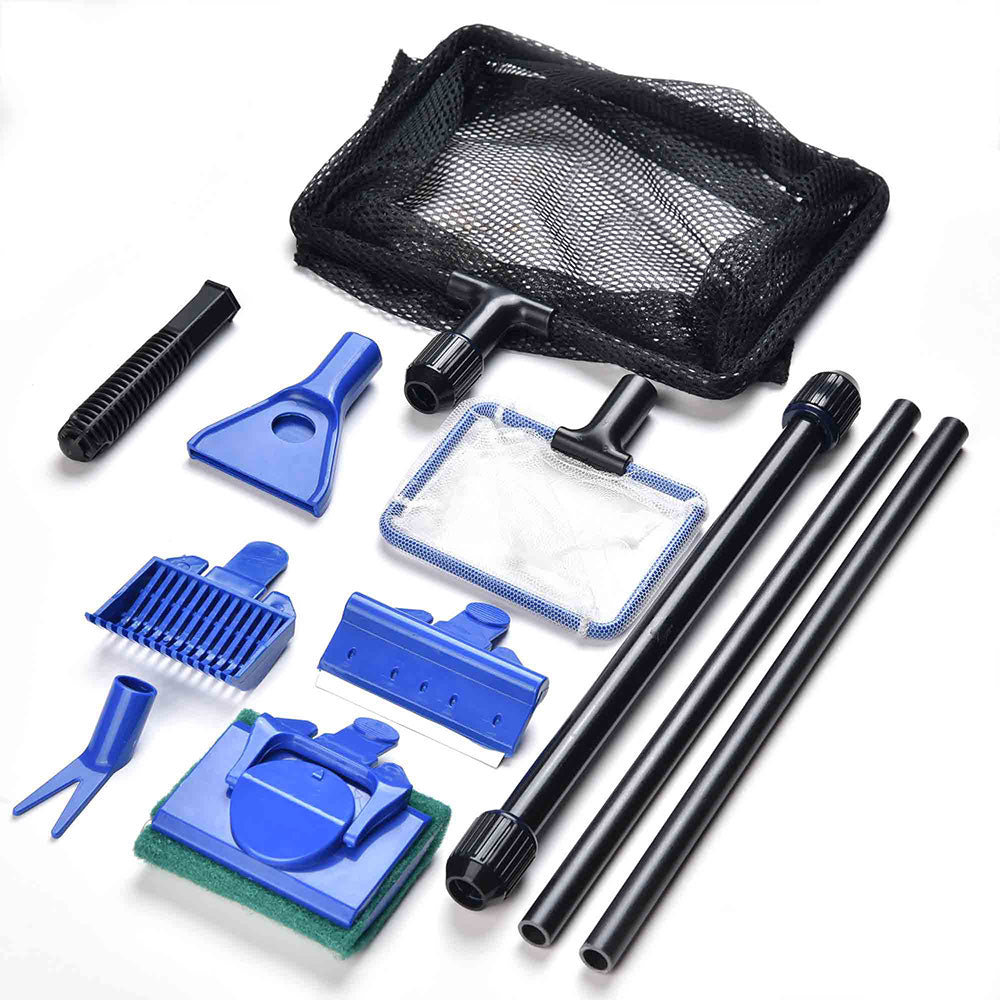 AquaBasik 6-in-1 Fish Tank Cleaning Kit - Aquarium Gravel Cleaner, Water Changer, Algae Scraper & More - Perfect for Freshwater & Saltwater Tanks Maintenance