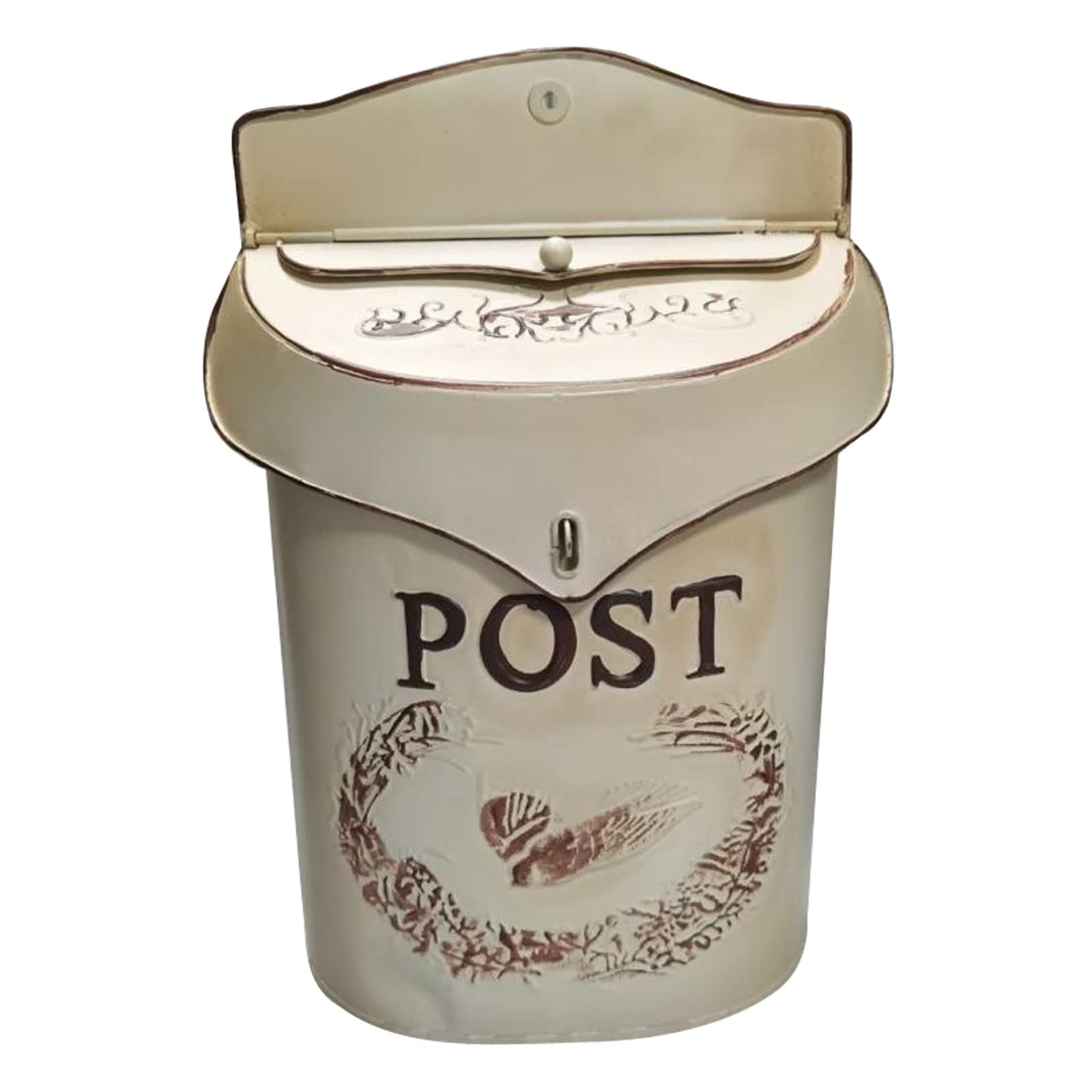 Vintage European Style Wall Mount Mailbox - Old Sealed Opinion Newspaper Letter Box, Rustic Farmhouse Decor, Waterproof Outdoor Garden Post Box (Yellow) - Perfect for Countryside Homes, Cottage Gardens & Vintage Themed Outdoor Spaces