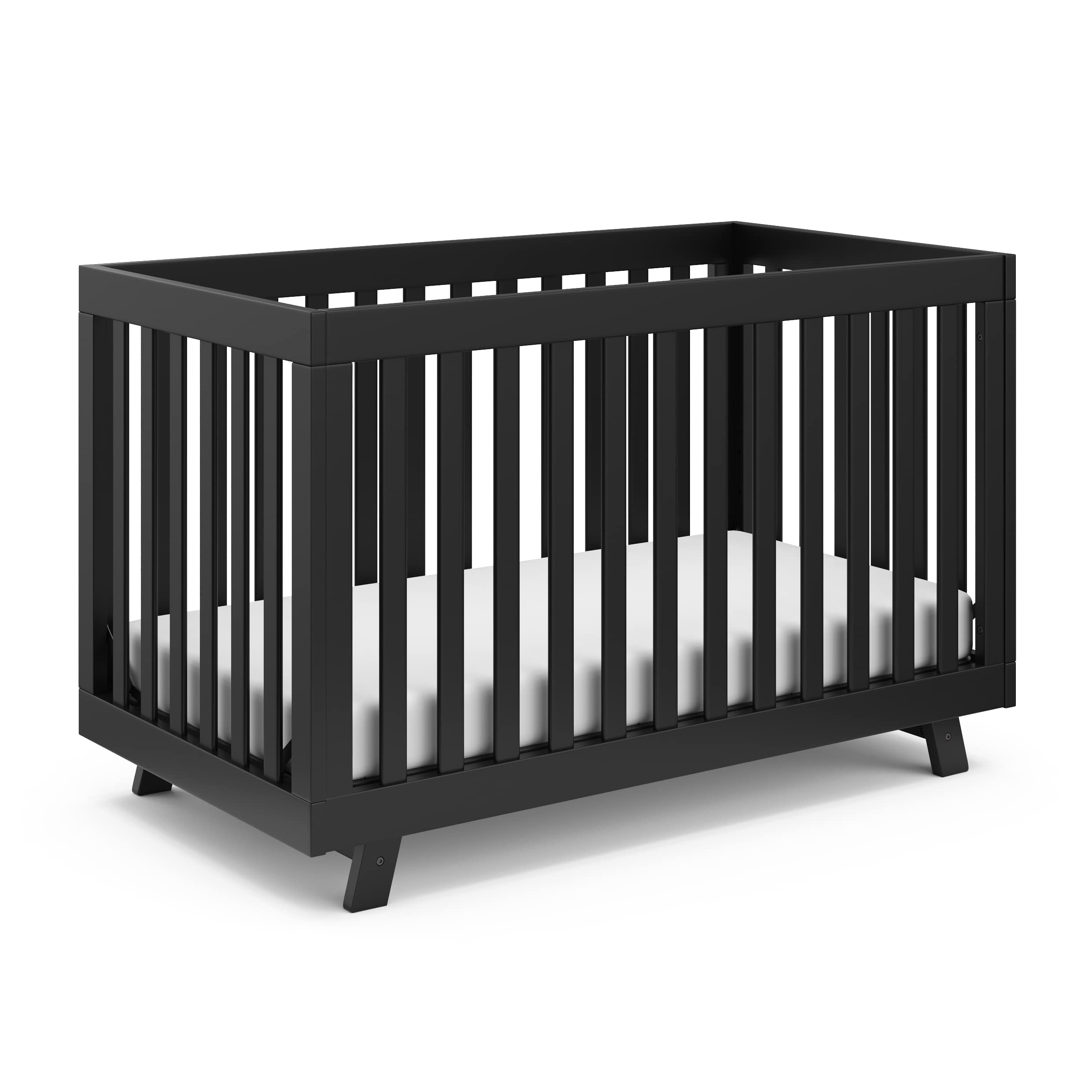 Storkcraft Beckett Convertible Crib in Black – Converts from Baby Crib to Toddler Bed & Daybed, Fits Standard Full-Size Crib Mattress, Adjustable Mattress Support Base – Perfect for Nursery, Kids Room & Daycare Use