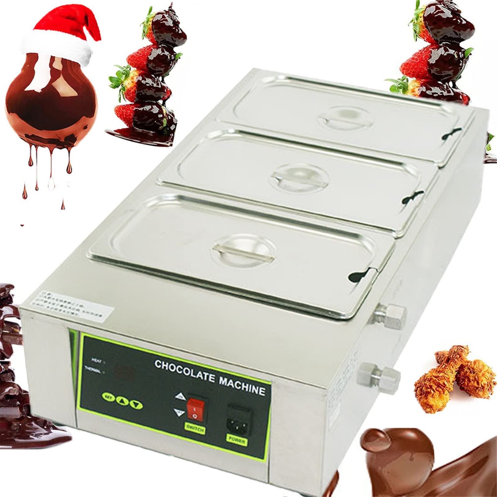 26 Lbs Chocolate Tempering Machine with Precise Temperature Control (0-80°C/32-176°F) - 1000W Commercial Chocolate Melting Warmer for Candy Making, Baking & Dessert Preparation - Perfect for Chocolate, Milk, Cream & Fondue