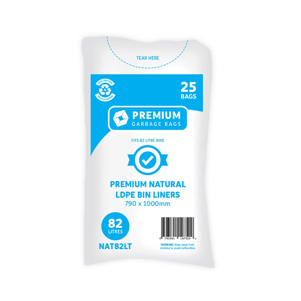 Premium Clear 82Lt Trash Bags - Heavy Duty Garbage Bags for Kitchen, Bathroom & Office Waste Disposal