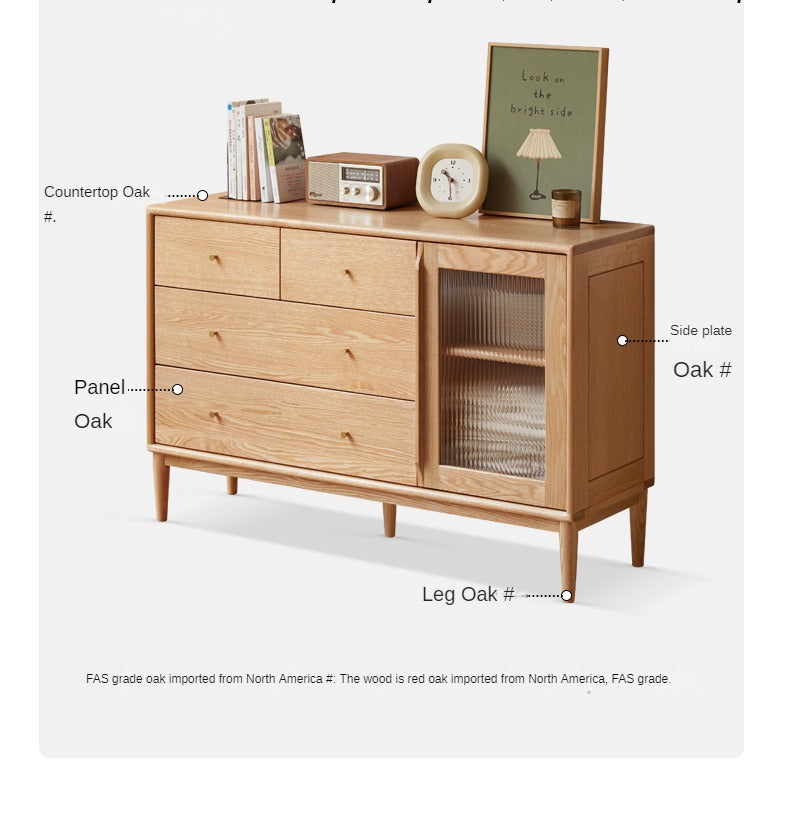 Solid Oak Wood Storage Cabinet with Doors - Organize Your Home, Office, or Closet - Perfect for Bedroom, Living Room & Entryway Storage
