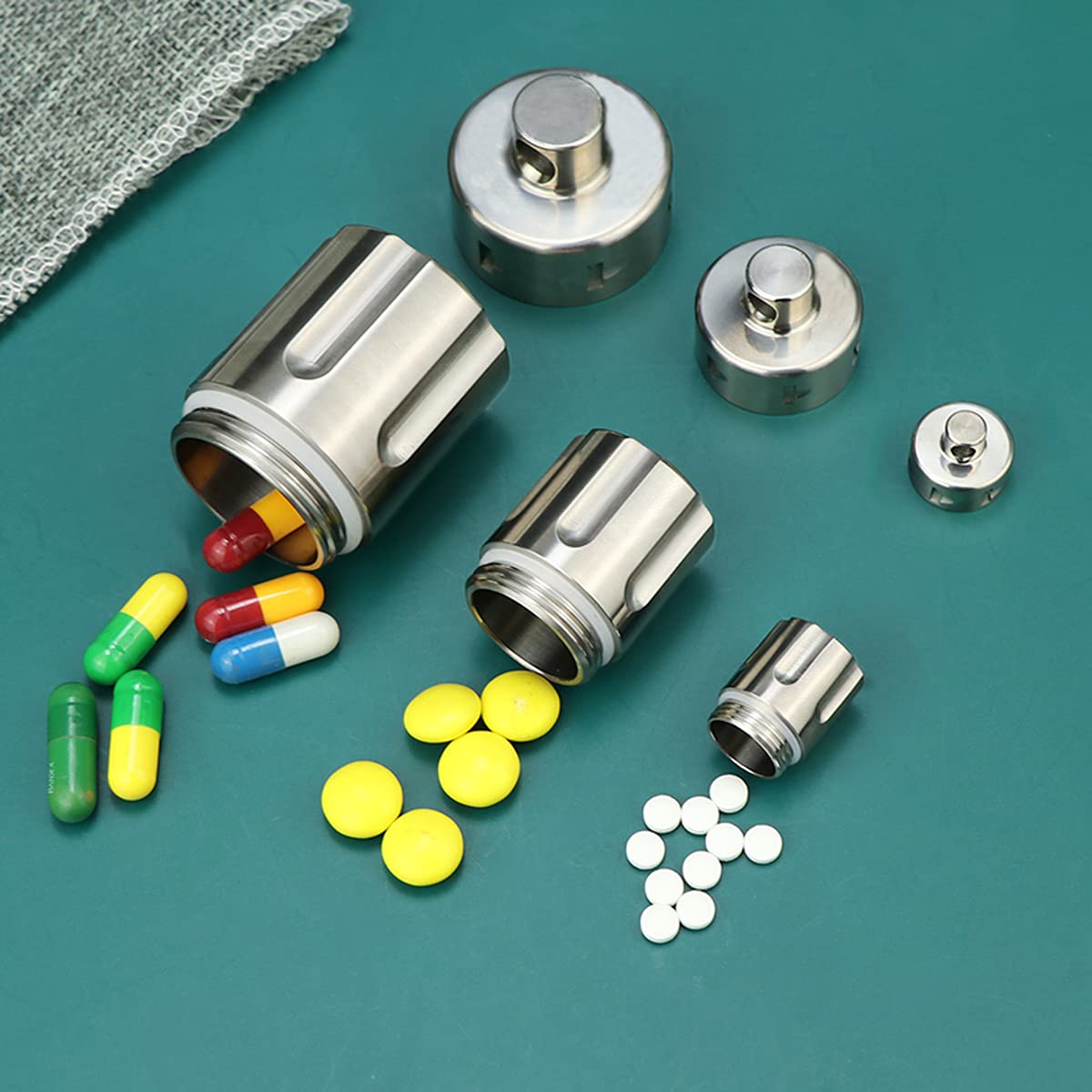 Titanium Pill Fob - Waterproof Pill Holder Necklace & Keychain | Mini Portable Pill Container for EDC, Outdoor, Travel & Daily Use | 25mm Inner Diameter | Perfect for Hiking, Gym & Emergency Medication Storage