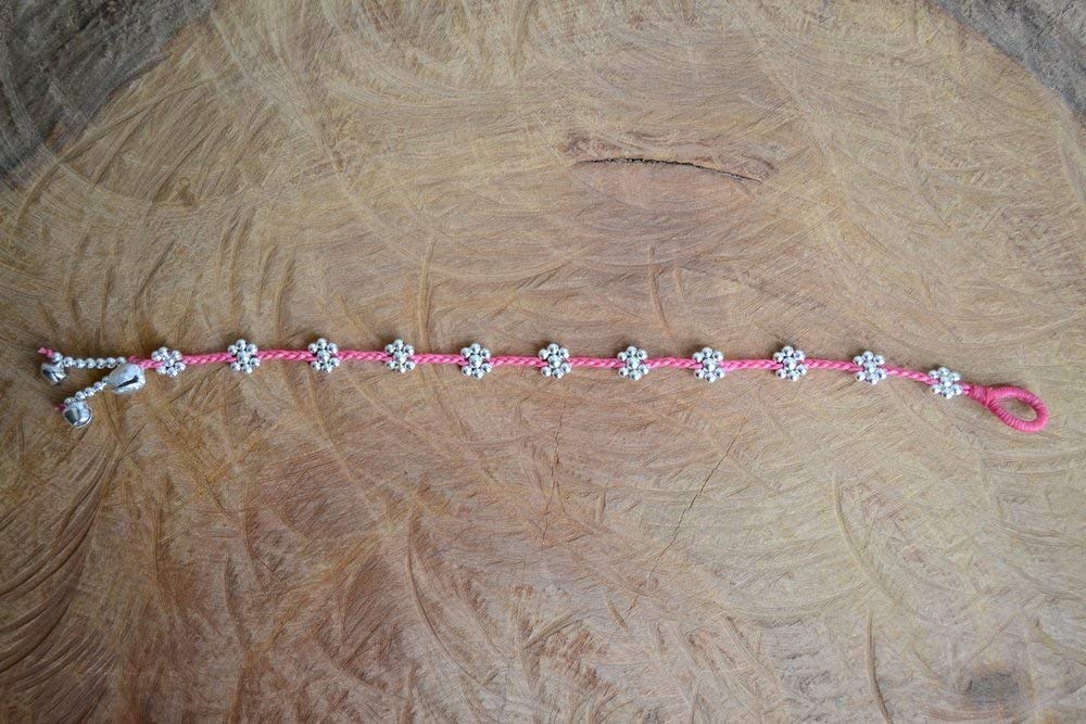 Handmade Pink Daisy Boho Anklet Bracelet for Women & Girls - Cute Simple Bohemian Ankle Jewelry, Perfect Birthday Gift for Her - Ideal for Beach Vacations, Summer Outfits, and Boho Fashion Styles